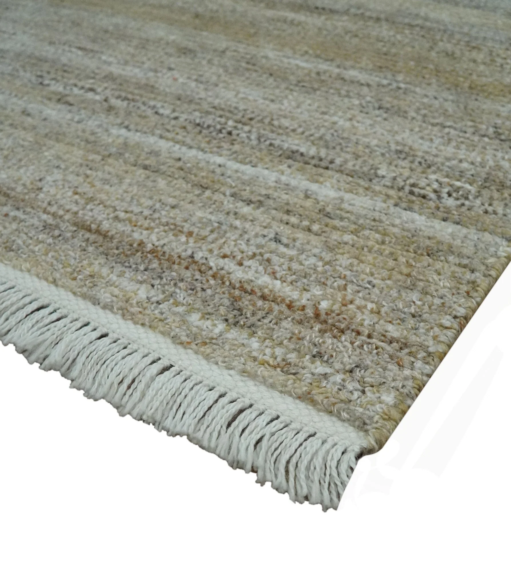 5x8 Beige, Gray and Silver Stripes Design Dari Pet yarn Rug - Image 6