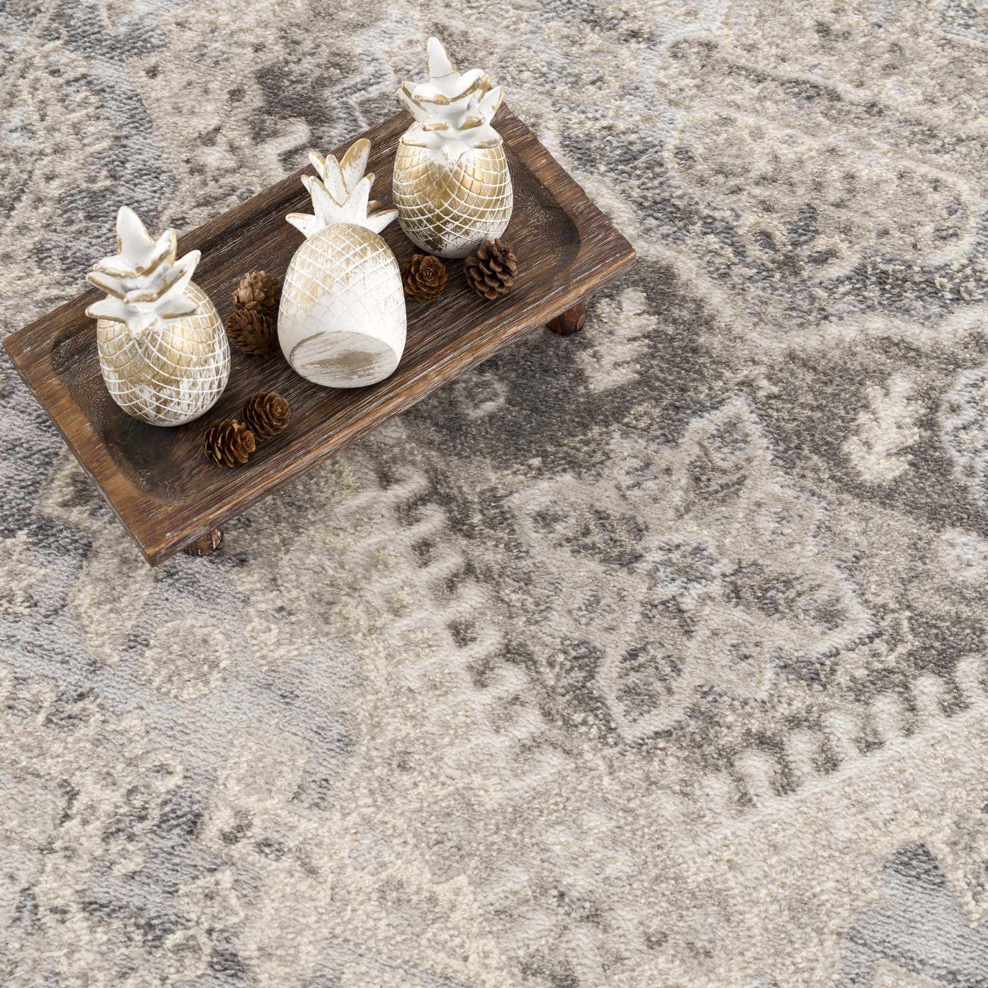 Premium look Beige, Gray and Taupe Traditional Heriz Medallion area rug - Image 11