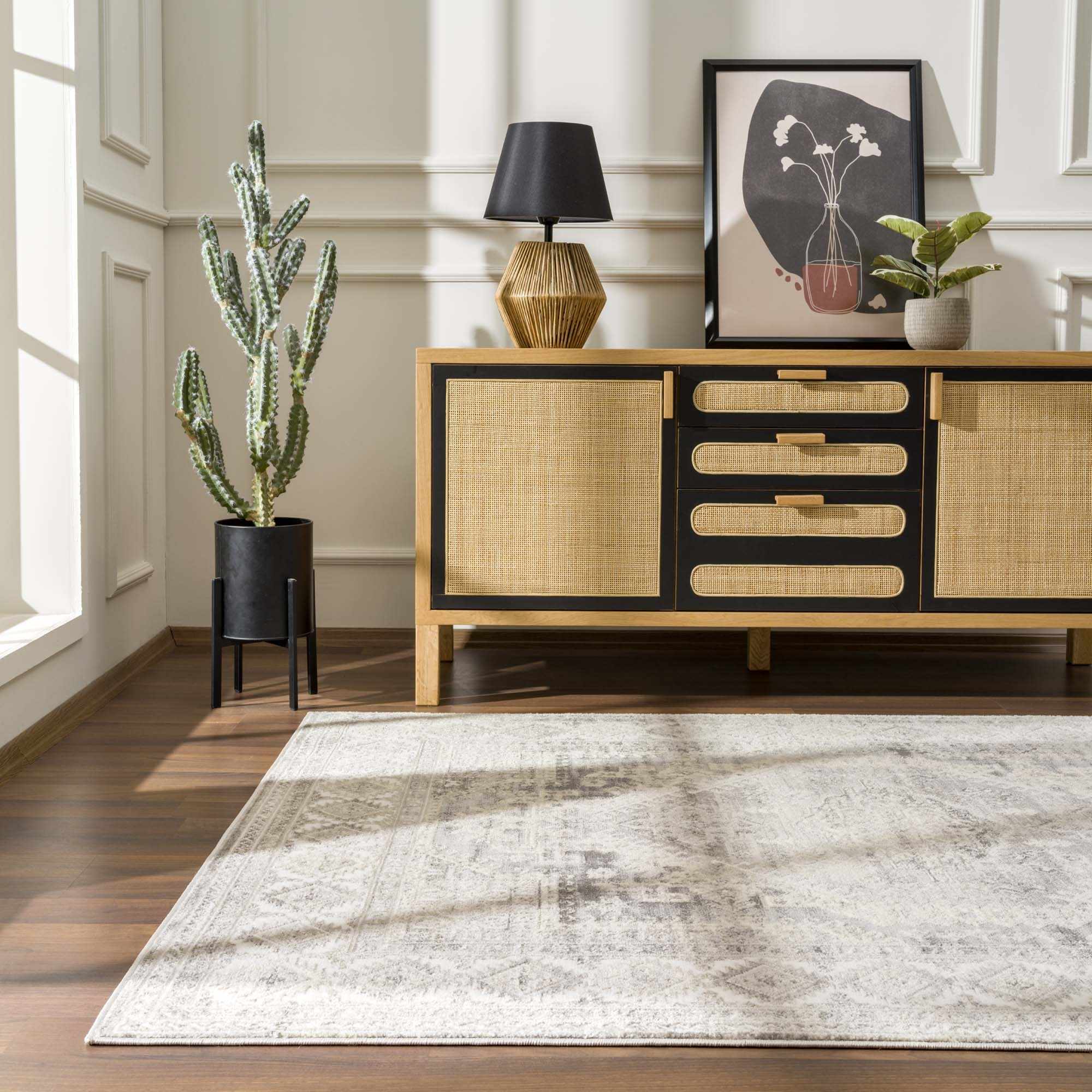 Premium look Beige, Gray and Taupe Traditional Heriz Medallion area rug - Image 13