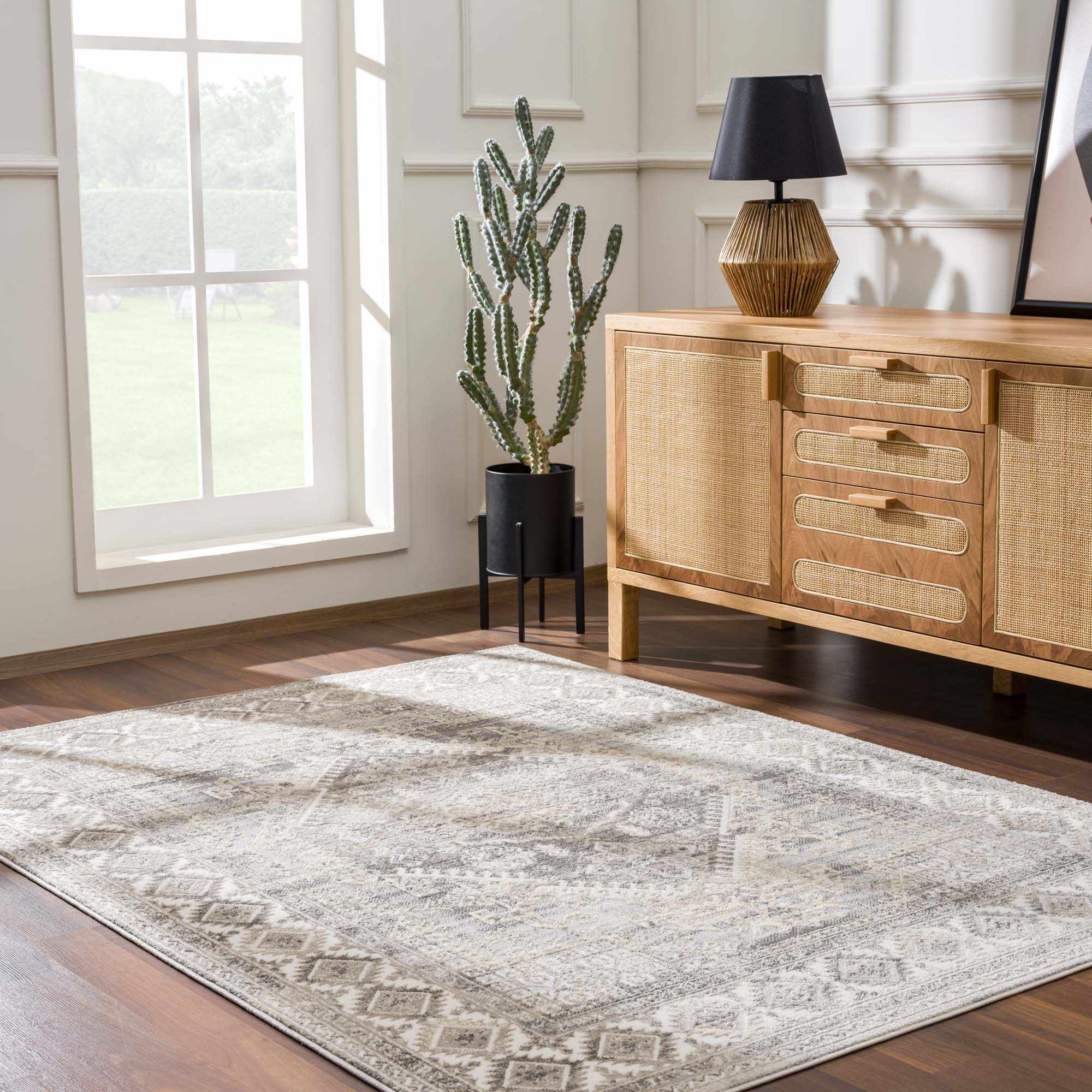 Premium look Beige, Gray and Taupe Traditional Heriz Medallion area rug - Image 14