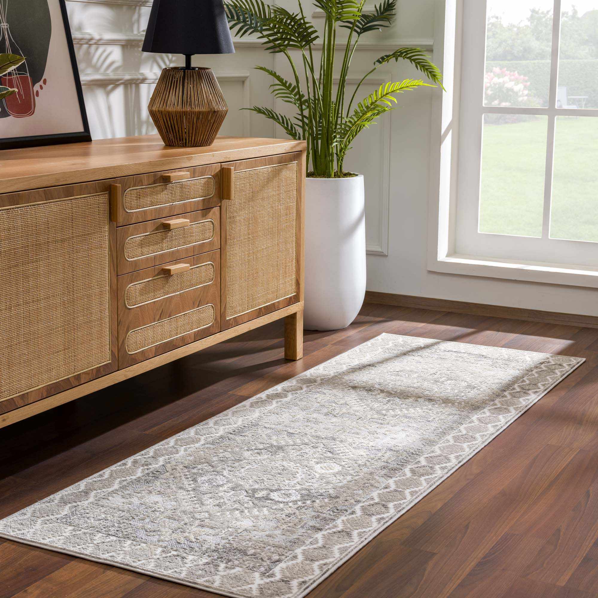 Premium look Beige, Gray and Taupe Traditional Heriz Medallion area rug - Image 3