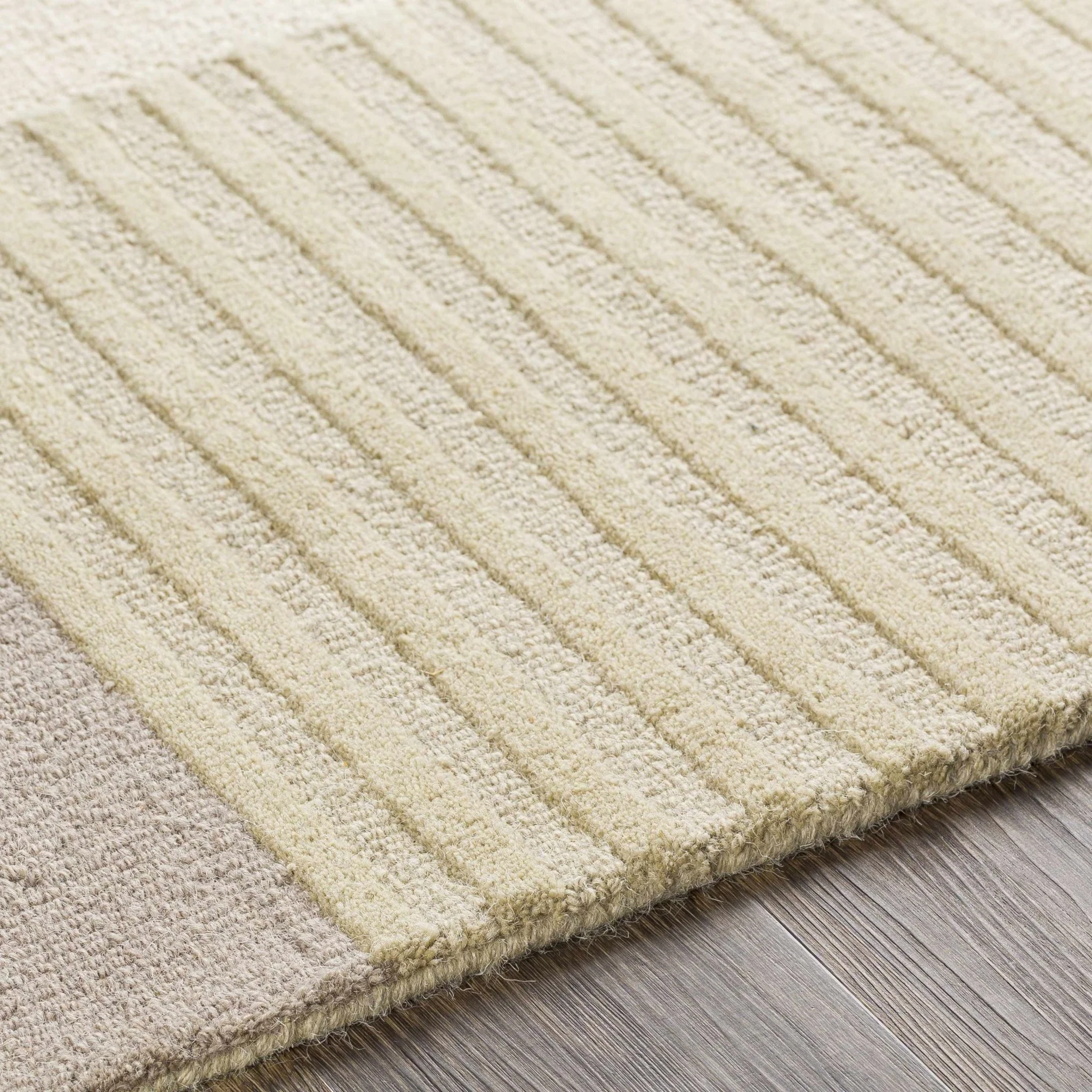 Modern Geometrical Design Beige, Green, Brown and Black Hand Tufted Rug - Image 6