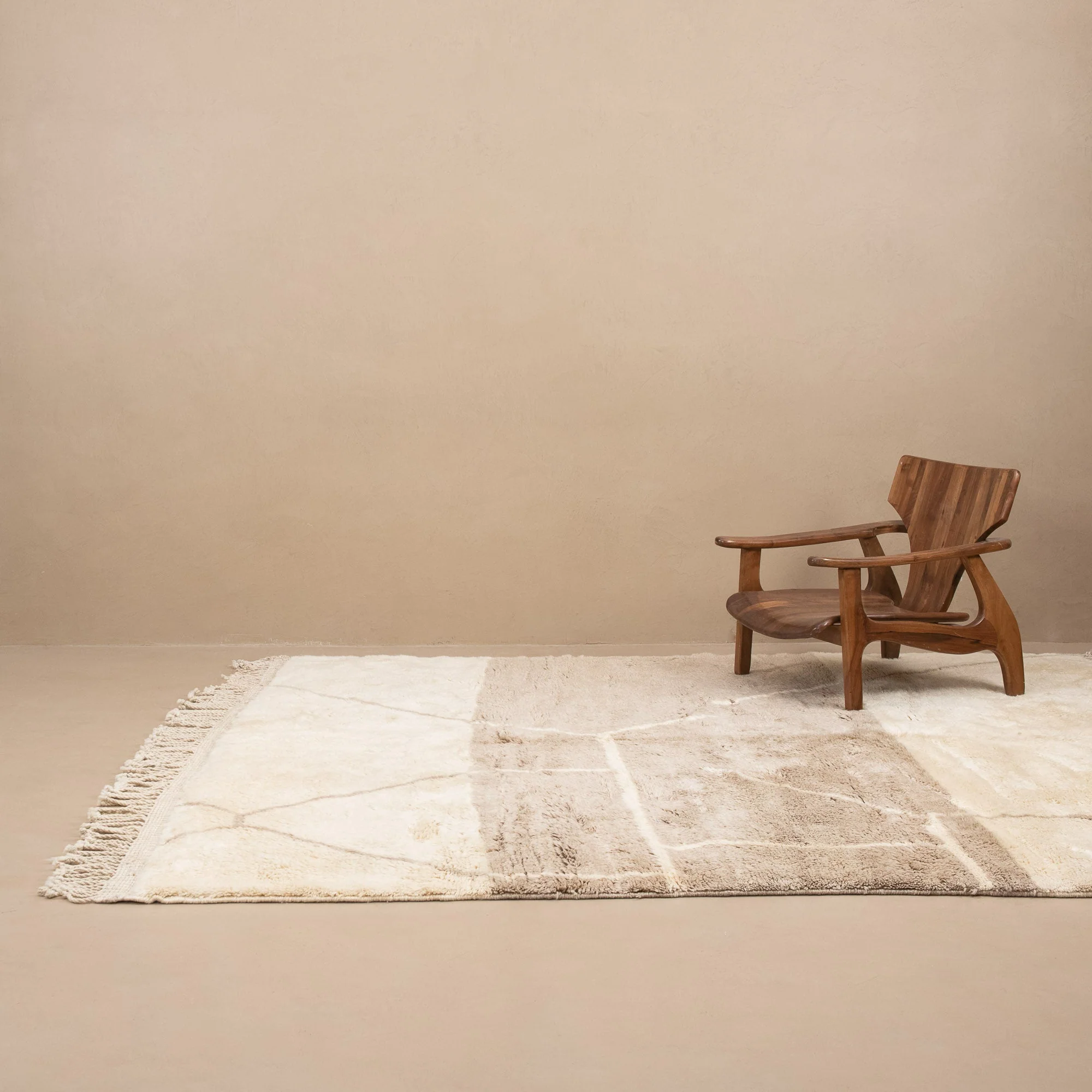 Beige Hand Knotted 8x10 Contemporary Moroccan Wool Rug - Image 2