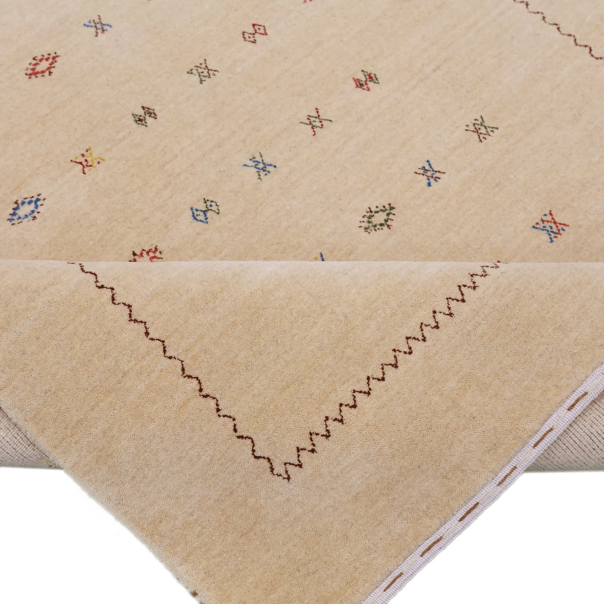 Beige Modern Design Hand Loomed Wool Area Rug - Image 11