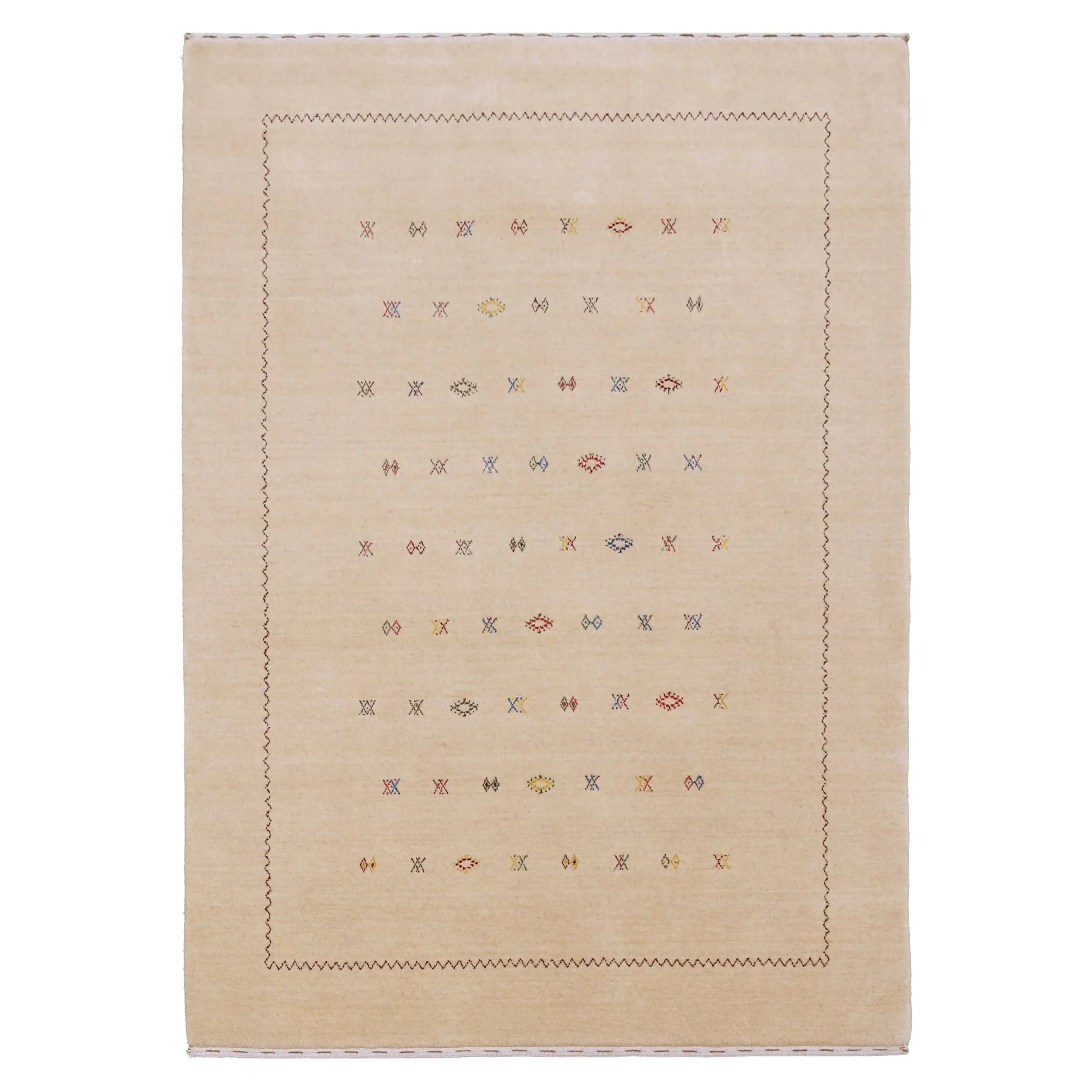 Beige Modern Design Hand Loomed Wool Area Rug - Image 12