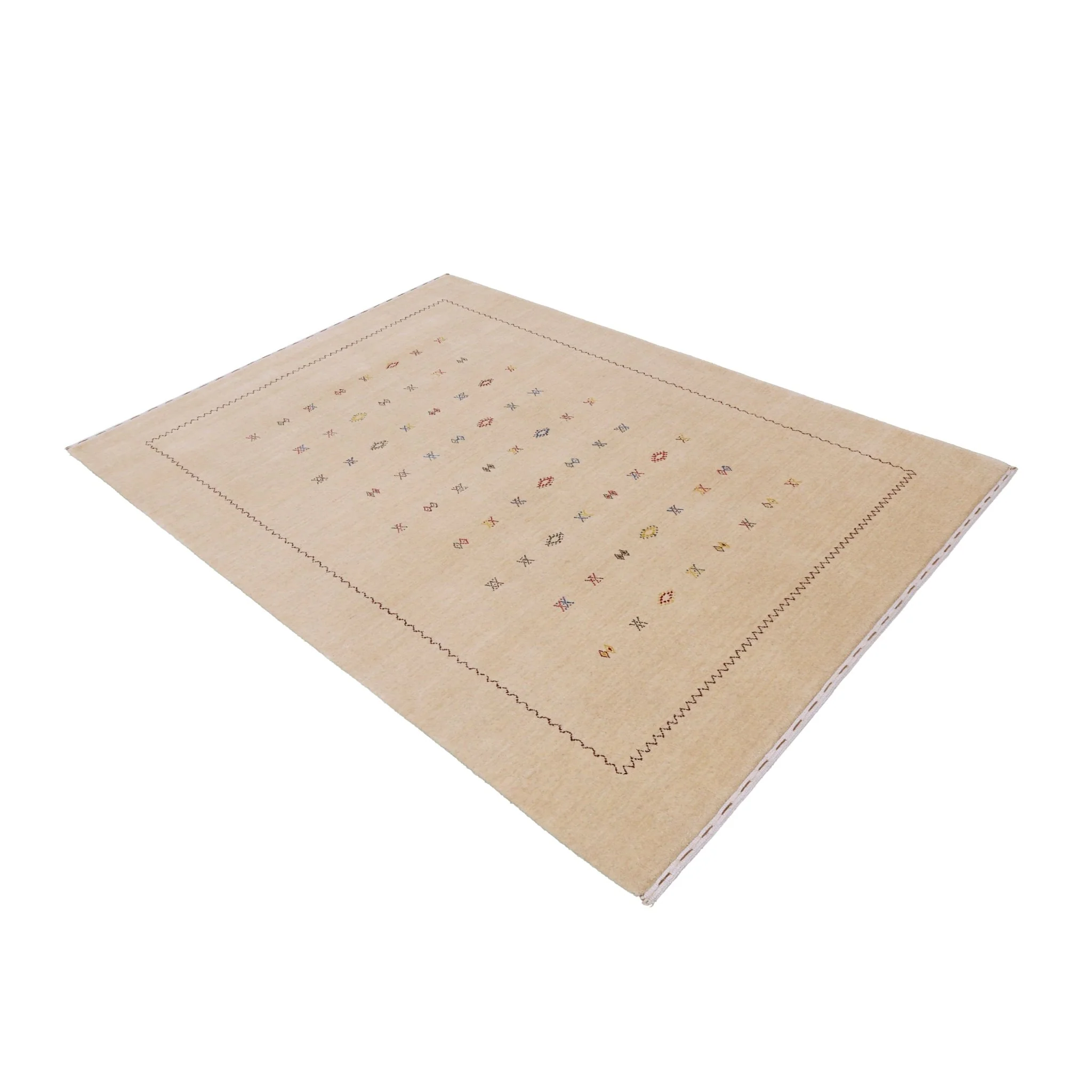 Beige Modern Design Hand Loomed Wool Area Rug - Image 13