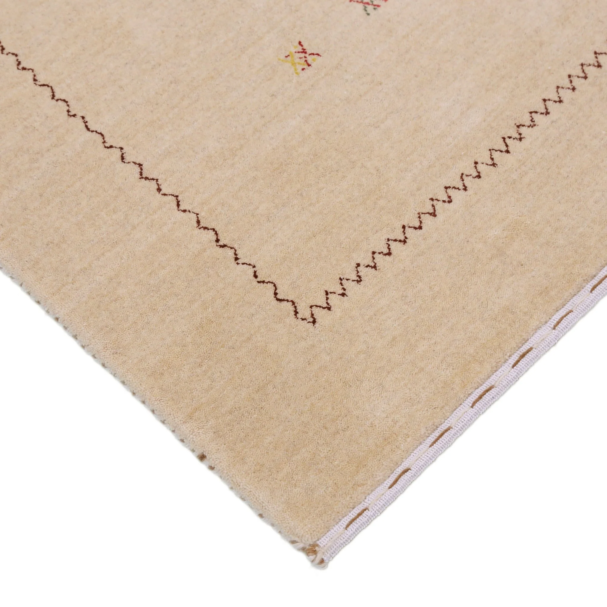 Beige Modern Design Hand Loomed Wool Area Rug - Image 5