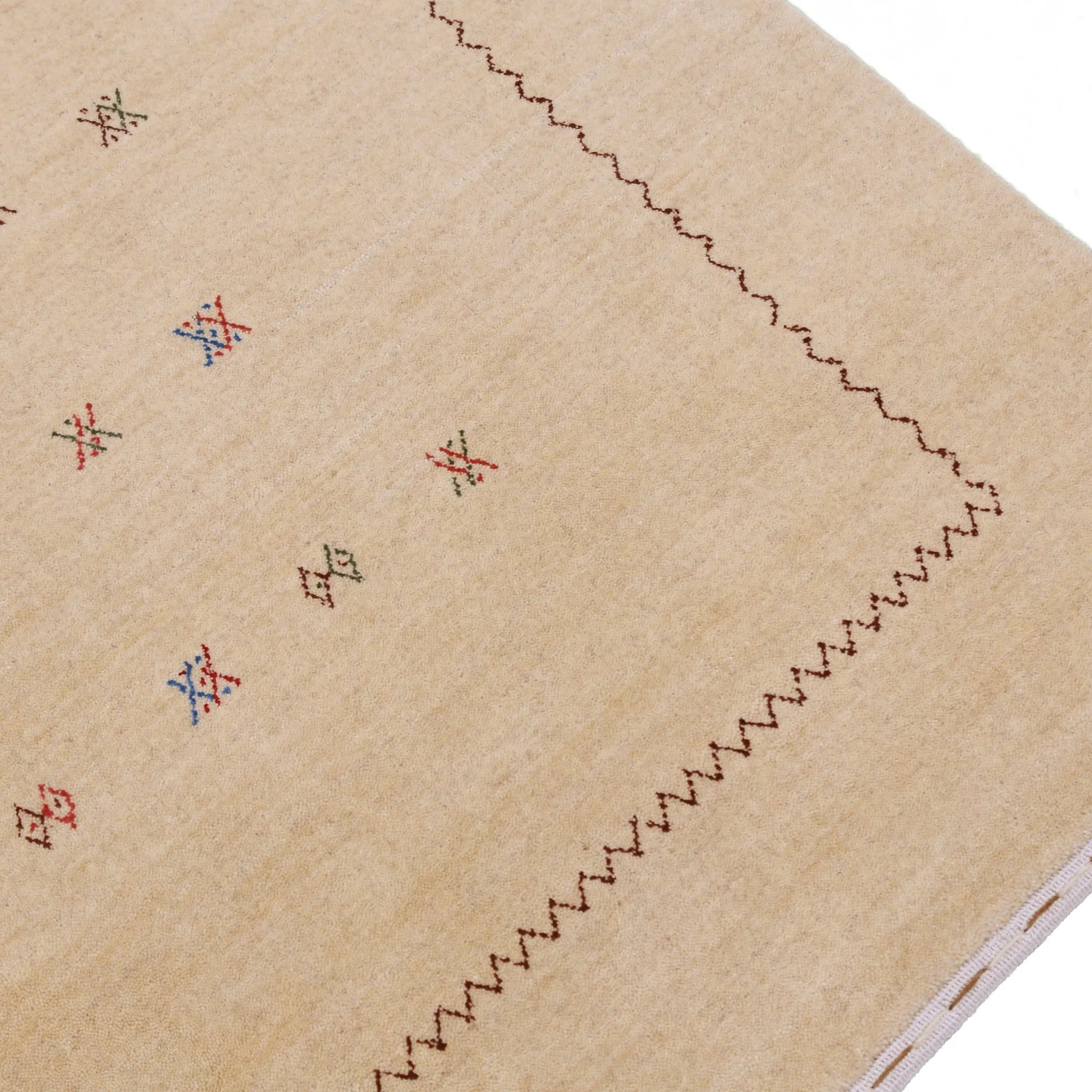 Beige Modern Design Hand Loomed Wool Area Rug - Image 6