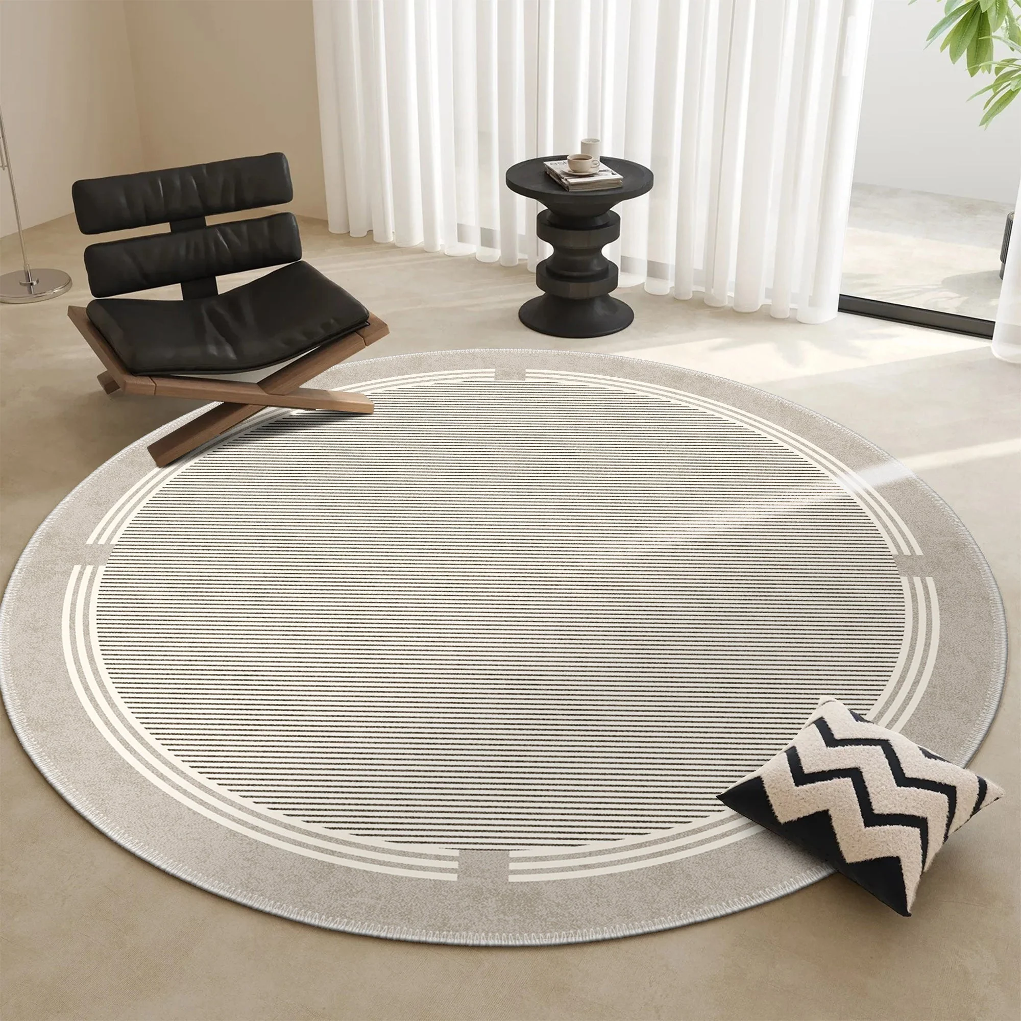 Beige Modern Pattern Machine Washable Cotton Area Rug - Image 5