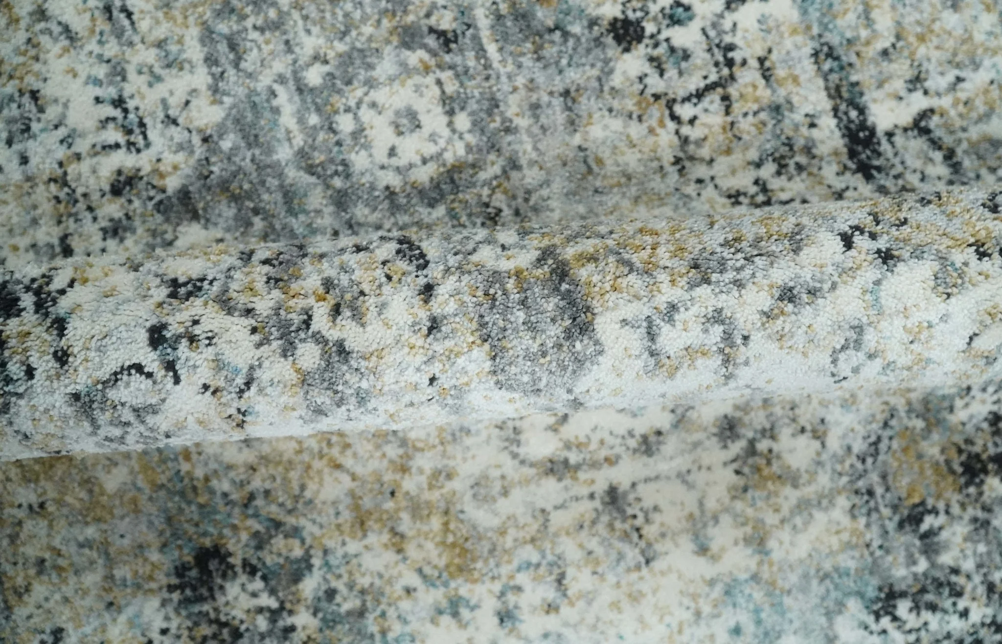 Beige, Olive and Gray and Black Antique Finish, Vintage look, Art Silk Area Rug, Living Room Rug | TRDMM7 - Image 3
