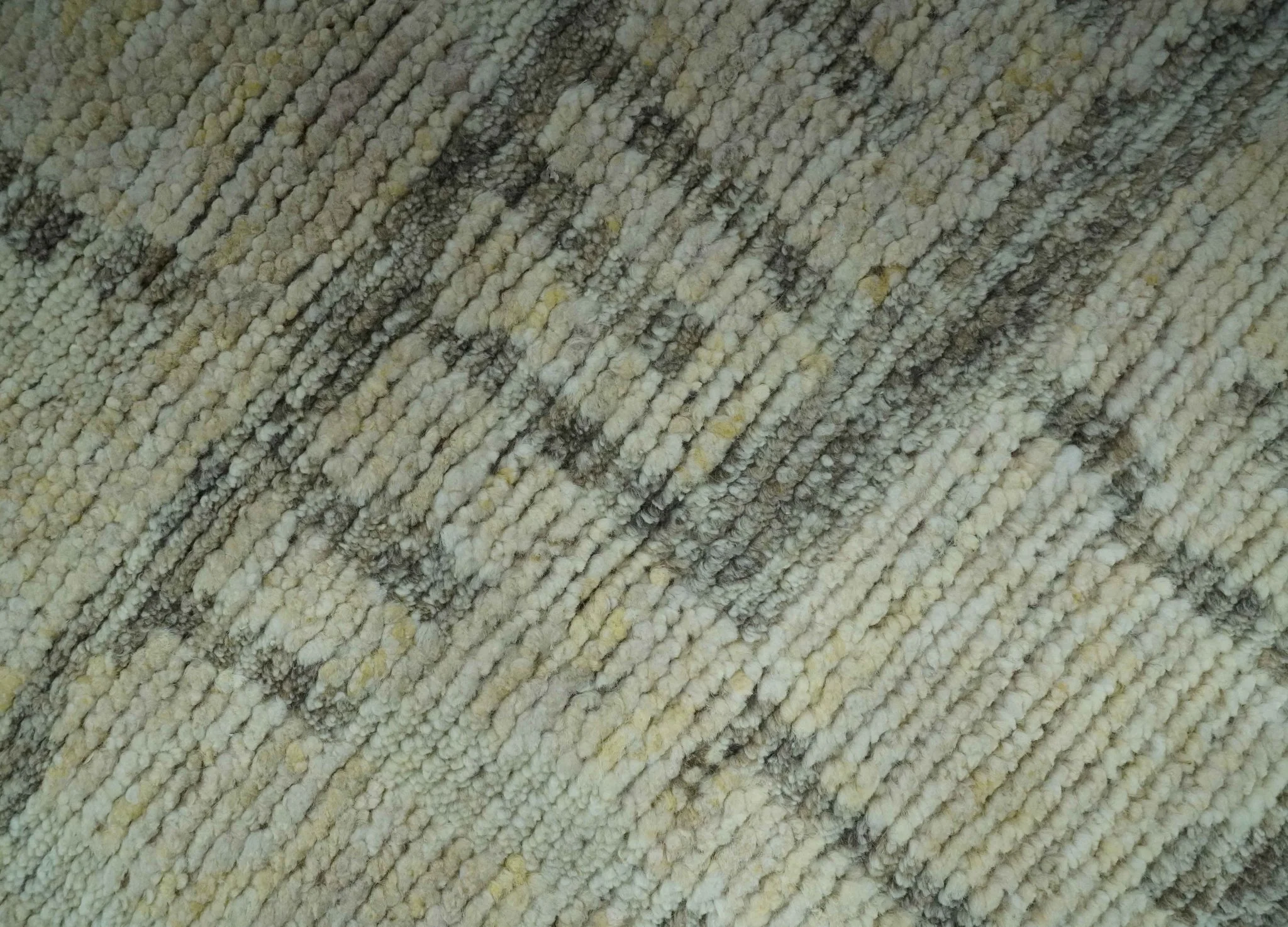 Custom Made Beige, Olive and Gray Hand Knotted Modern Abstract wool Area Rug - Image 5