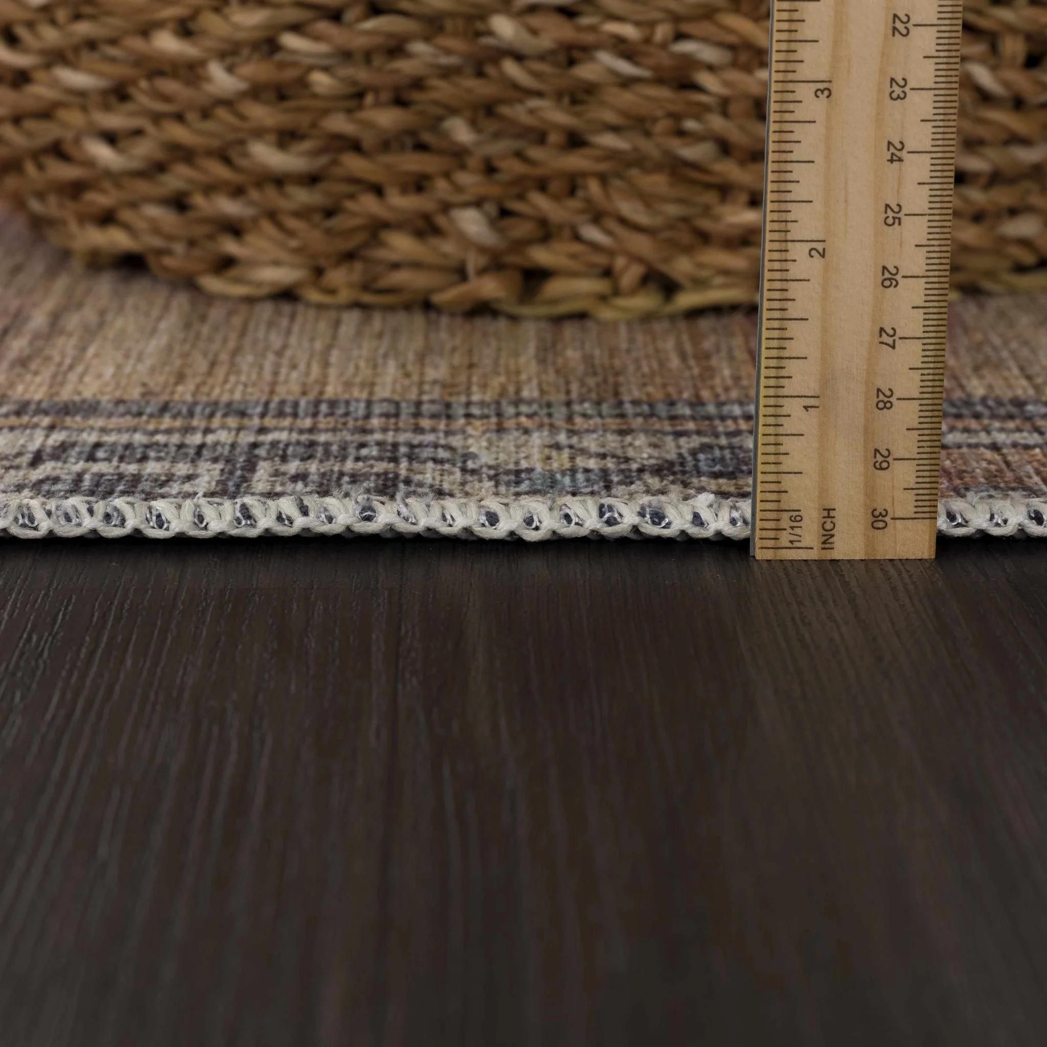 Tan, Beige and Charcoal Antique Style Traditional Machine Washable Area rug - Image 14