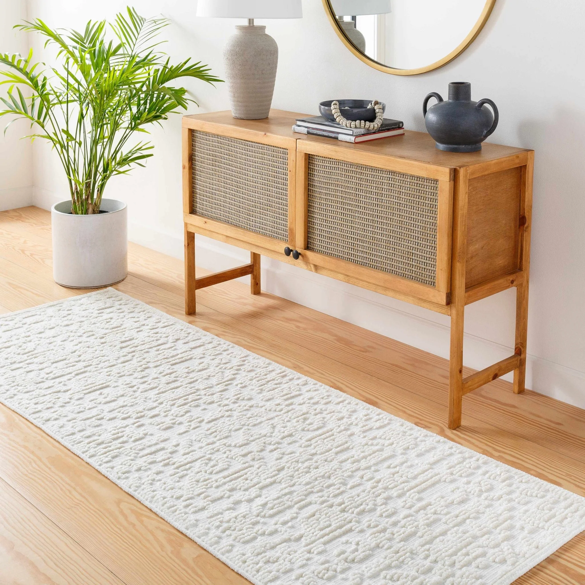 Beige Texture Traditional Medallion washable area Rug - Image 10