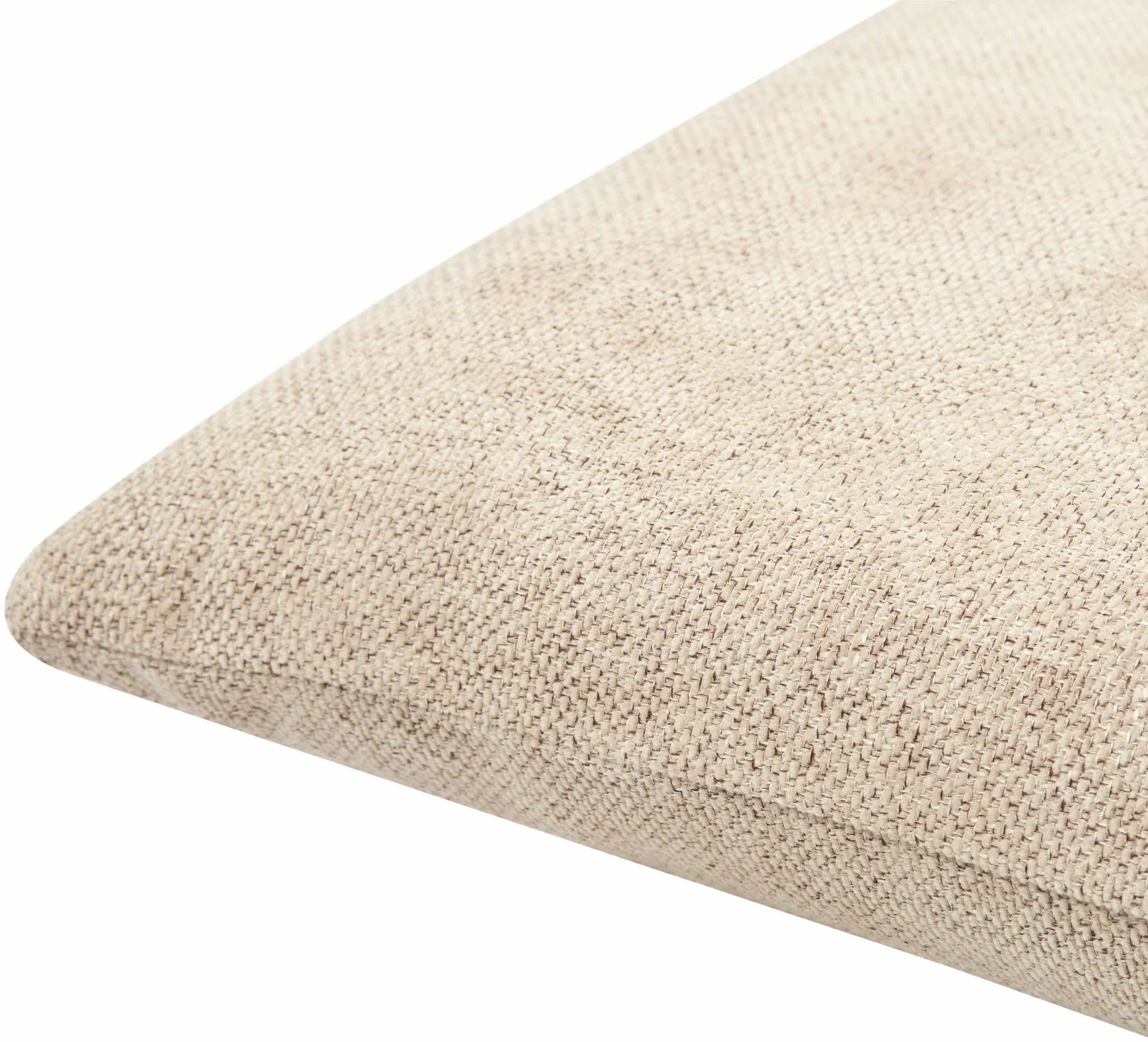 Natural Linen look Beige Textured Contemporary Square Throw Pillow - Image 2