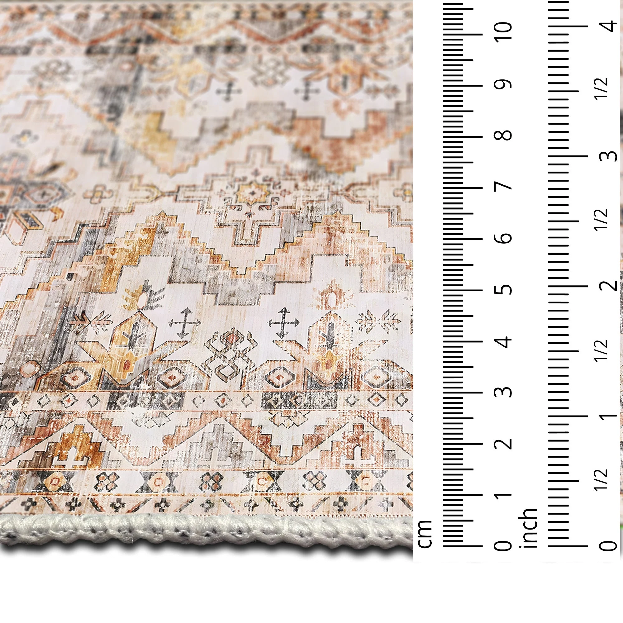 Beige Traditional Style Machine Washable Cotton Area Rug - Image 8