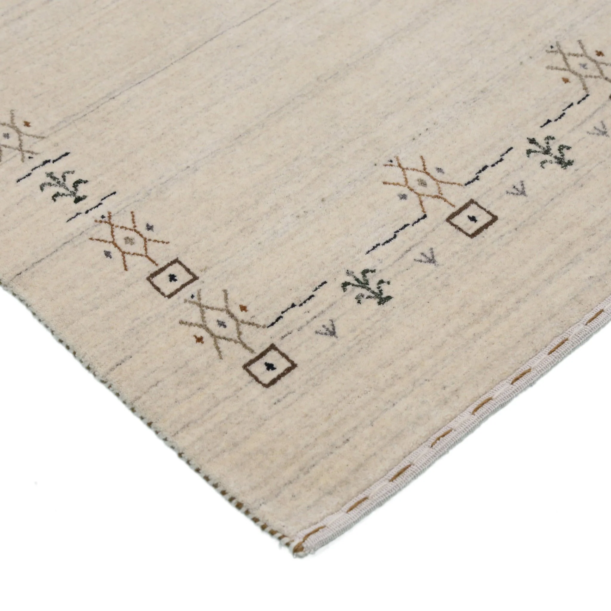 Beige Tribal Border Hand Loomed Wool Area Rug - Image 10