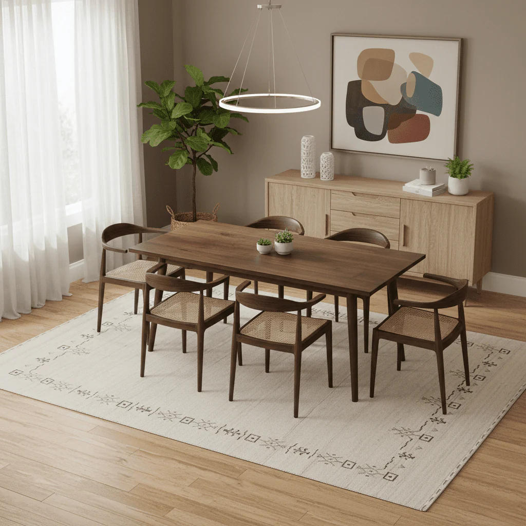 Beige Tribal Border Hand Loomed Wool Area Rug - Image 2