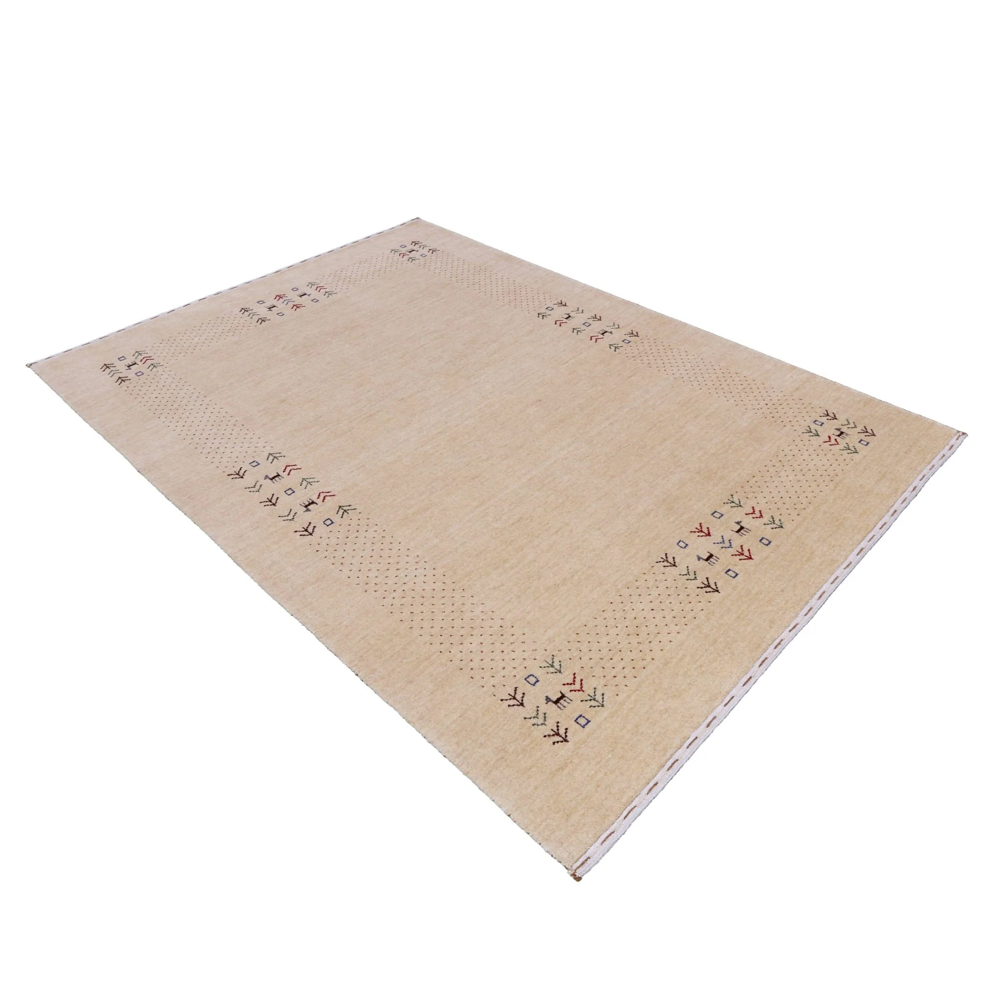 Beige Tribal Center Medallion Hand Loomed Wool Area Rug - Image 12