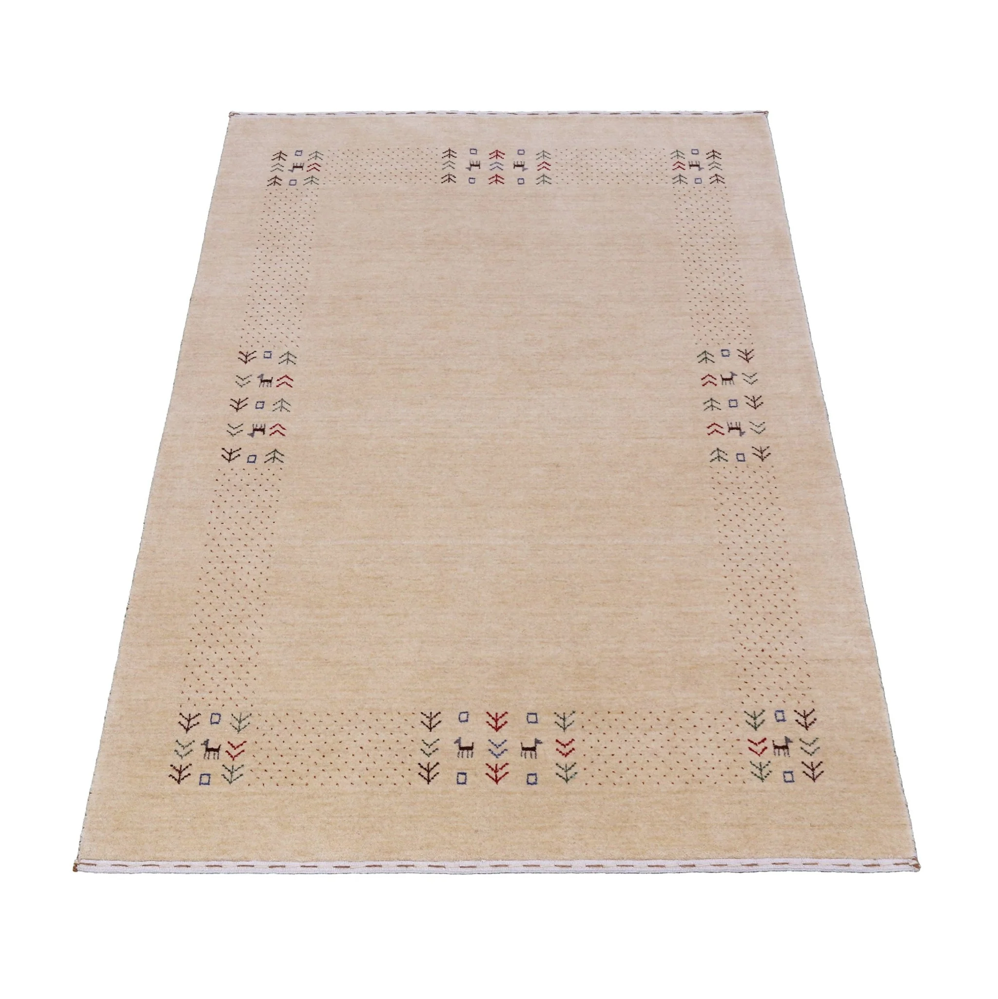 Beige Tribal Center Medallion Hand Loomed Wool Area Rug - Image 13