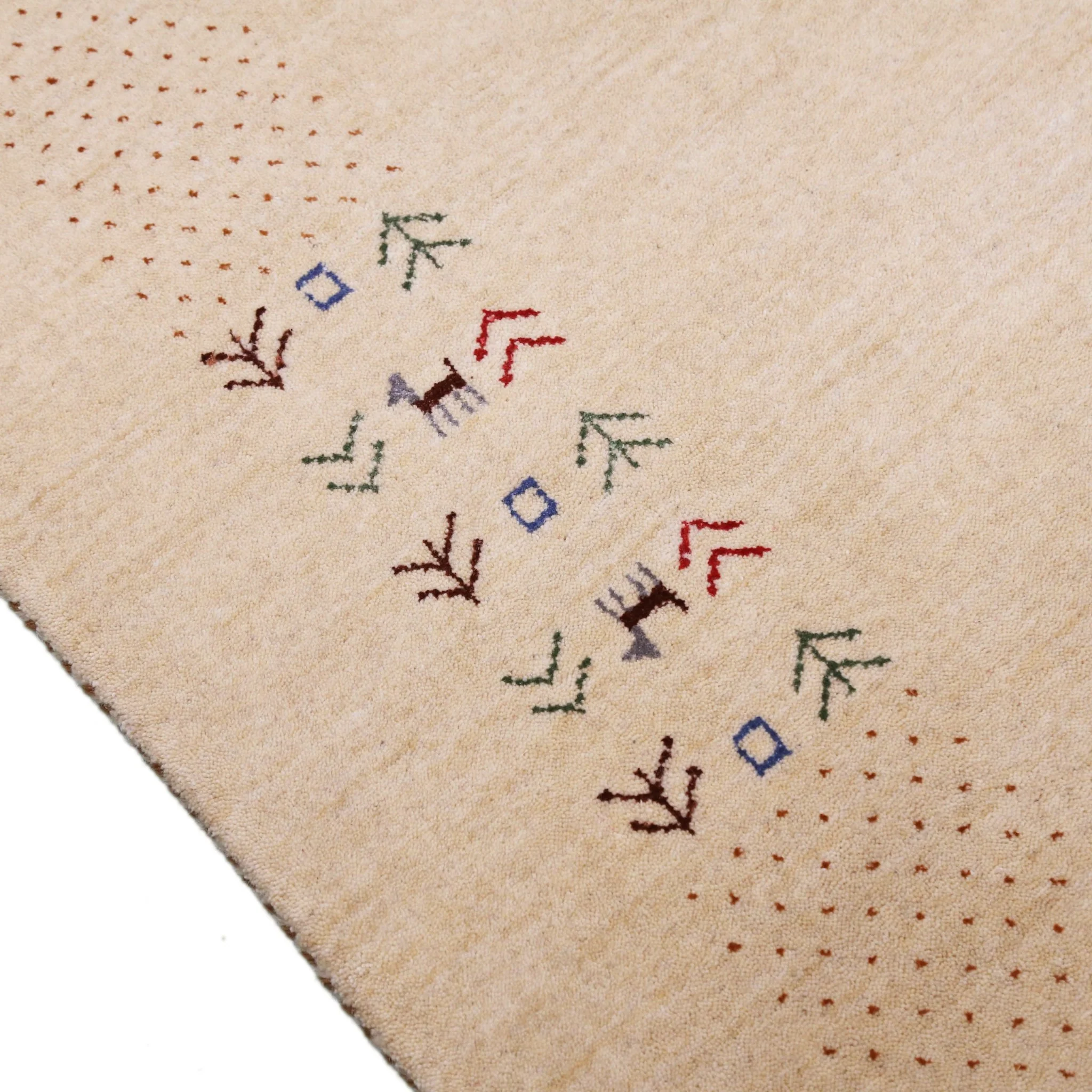 Beige Tribal Center Medallion Hand Loomed Wool Area Rug - Image 3