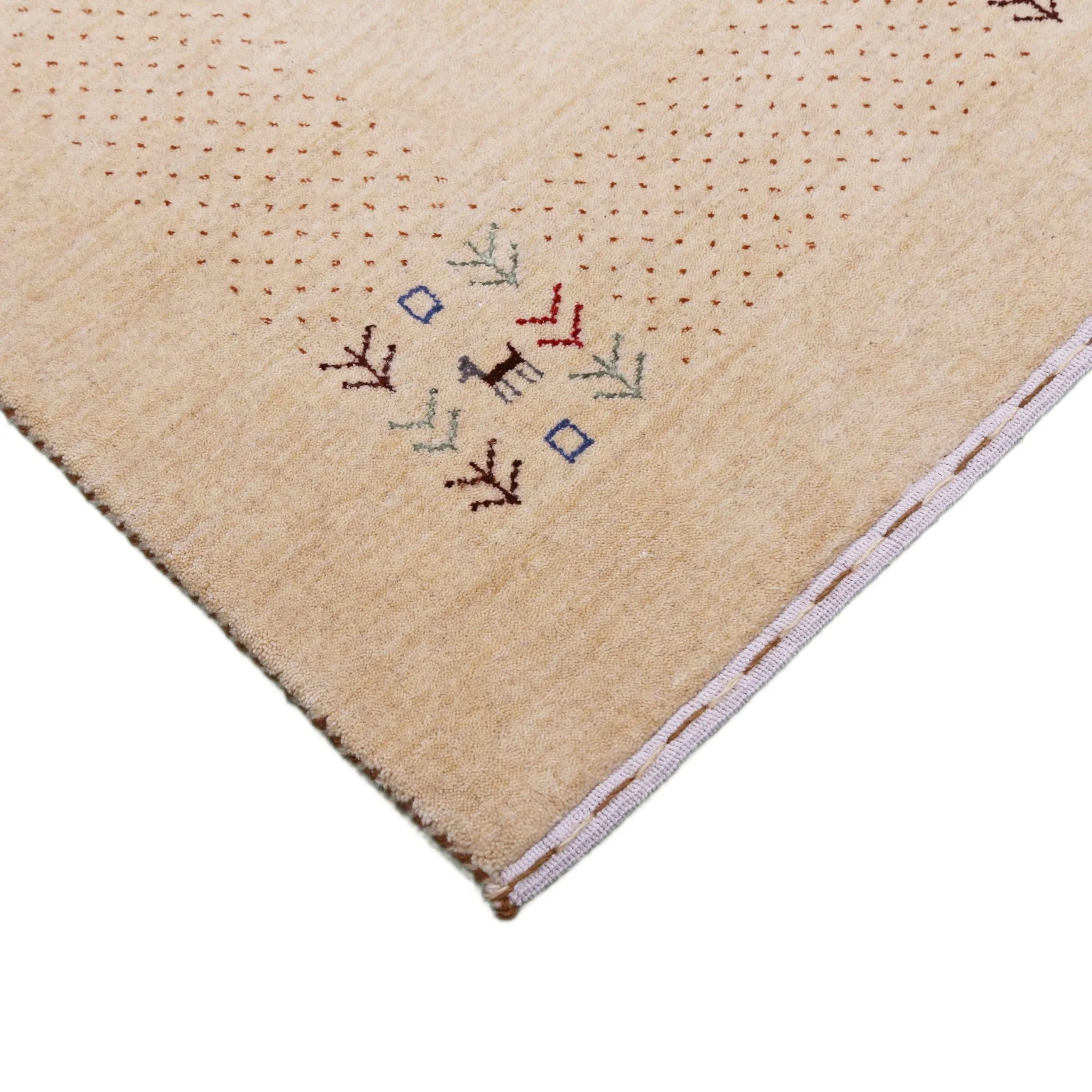 Beige Tribal Center Medallion Hand Loomed Wool Area Rug - Image 9
