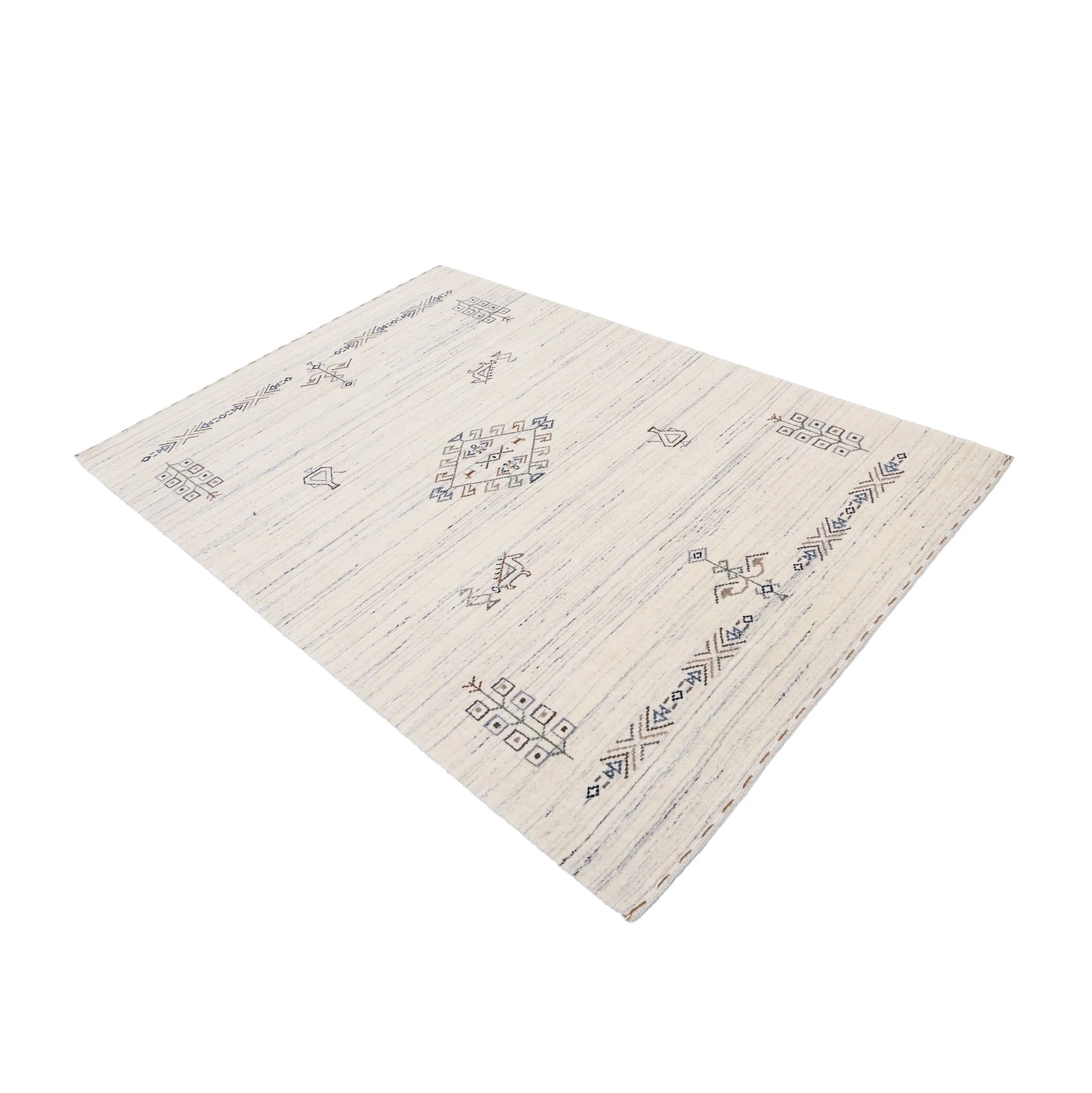 Beige Tribal Center Medallion Hand Loomed Wool Rug - Image 5