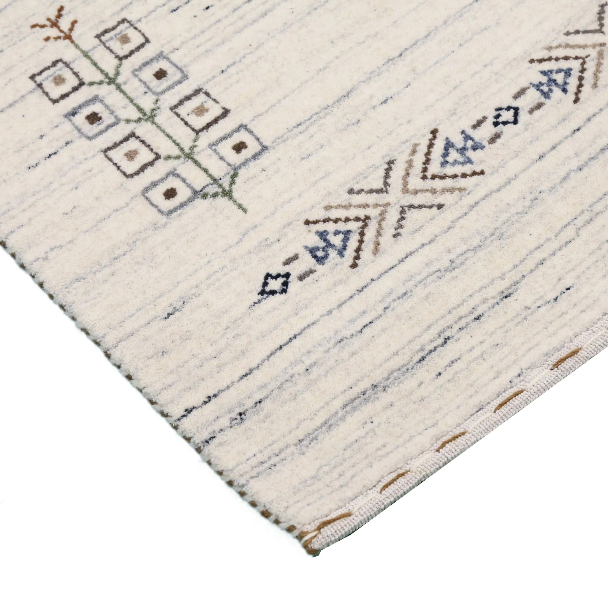 Beige Tribal Center Medallion Hand Loomed Wool Rug - Image 6