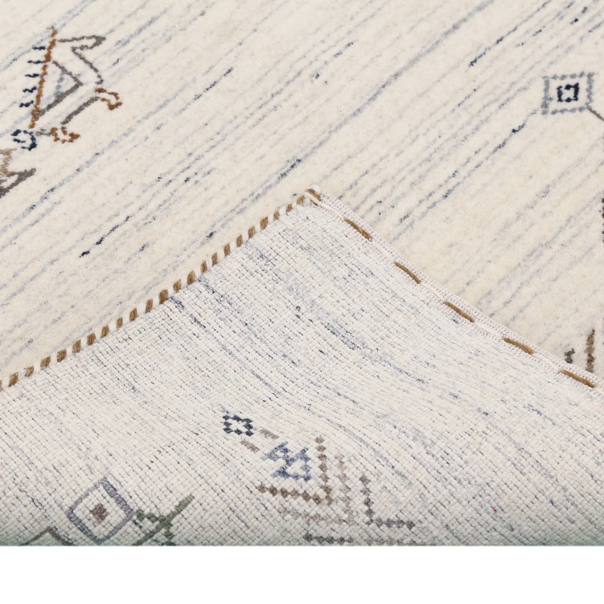 Beige Tribal Center Medallion Hand Loomed Wool Rug - Image 7
