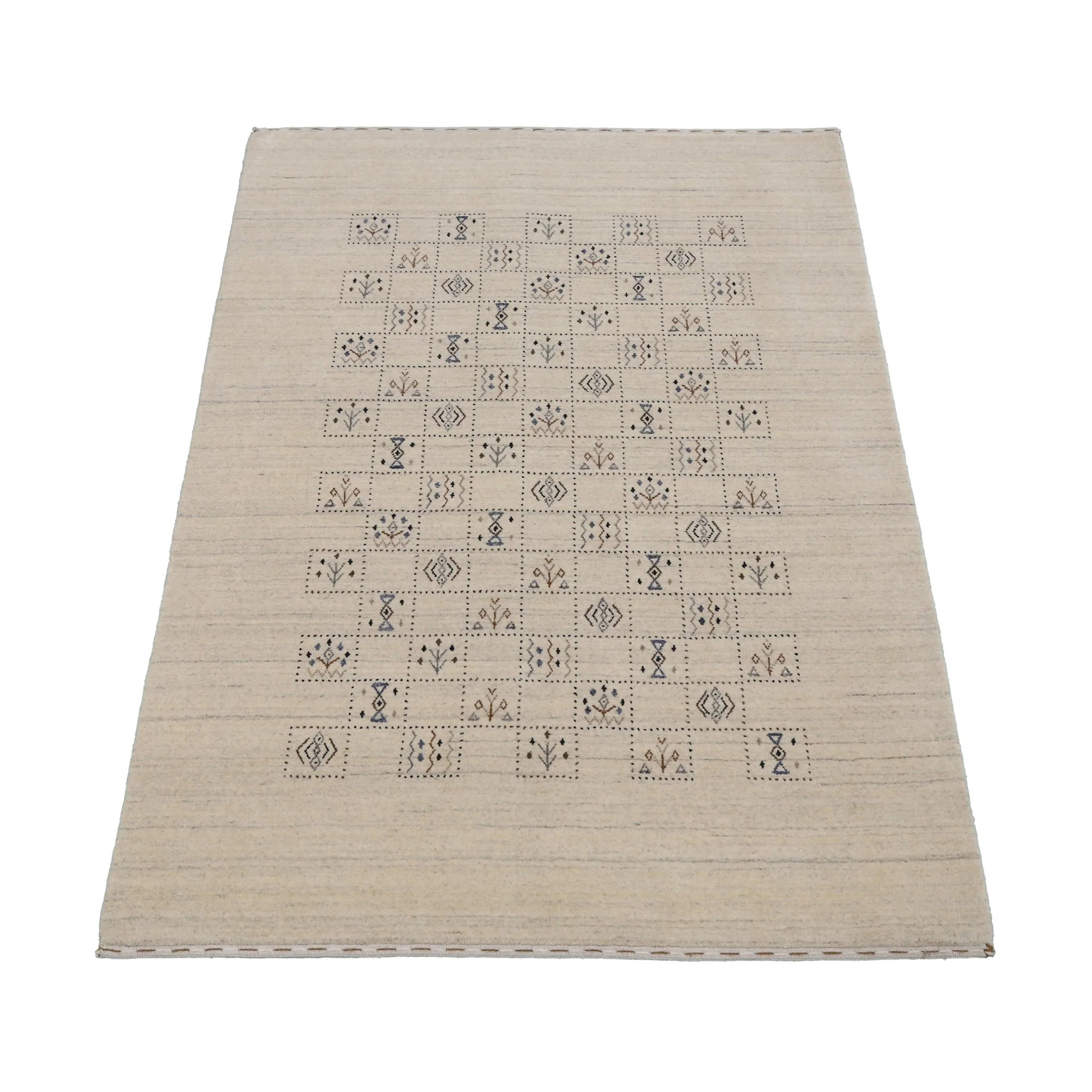 Beige Tribal Design Hand Loomed Wool Area Rug - Image 14