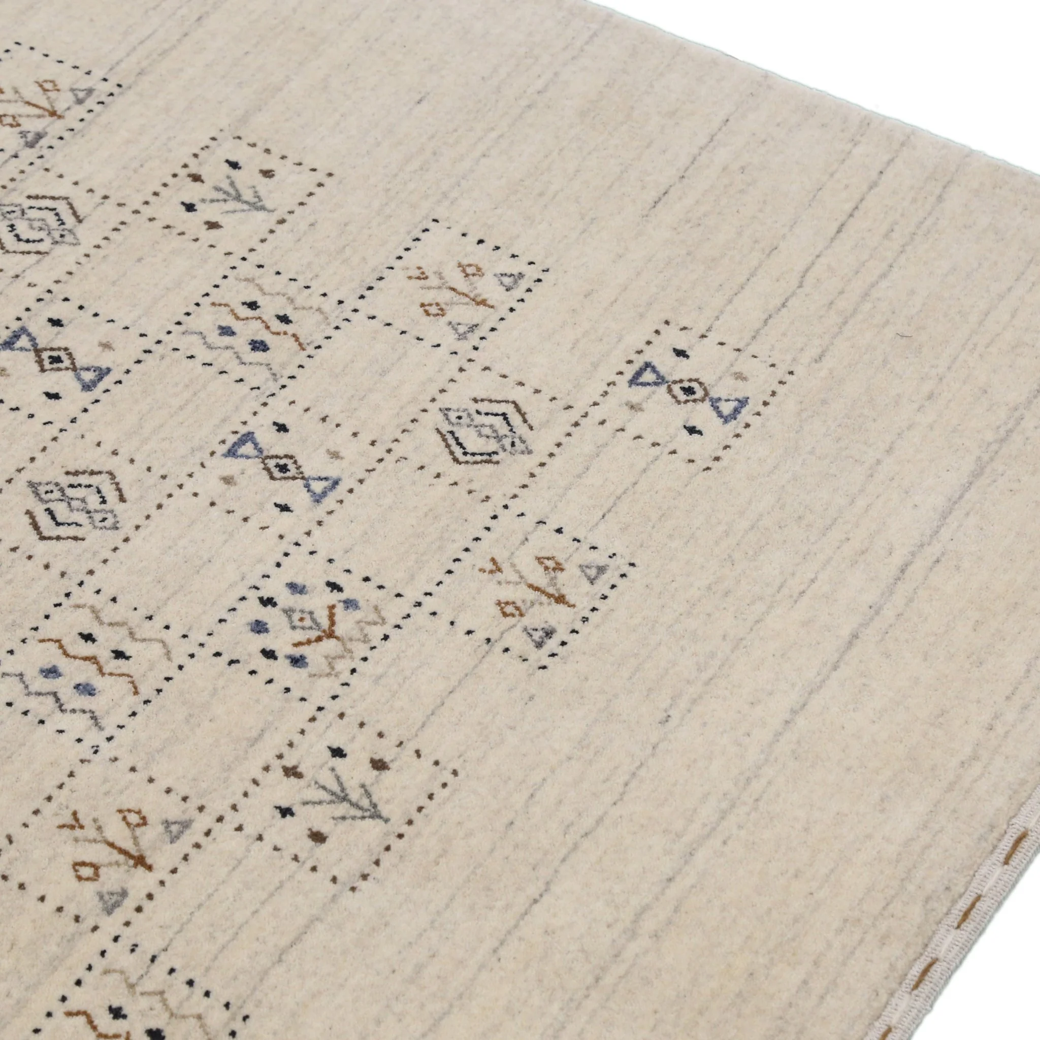 Beige Tribal Design Hand Loomed Wool Area Rug - Image 4
