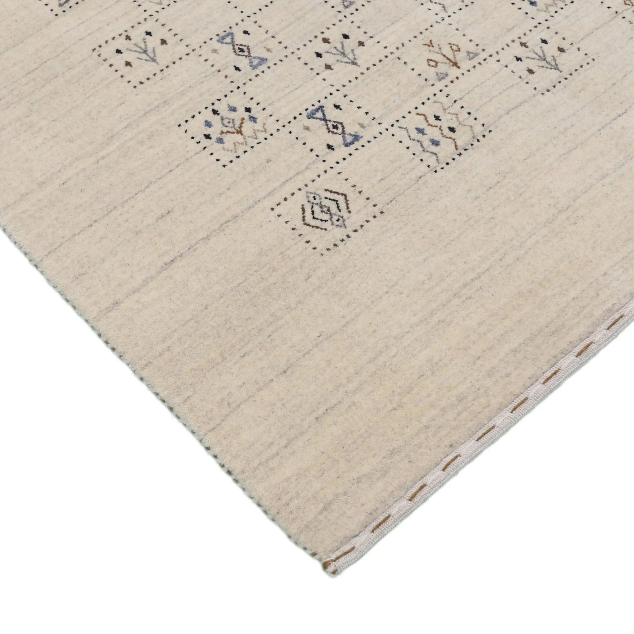 Beige Tribal Design Hand Loomed Wool Area Rug - Image 5