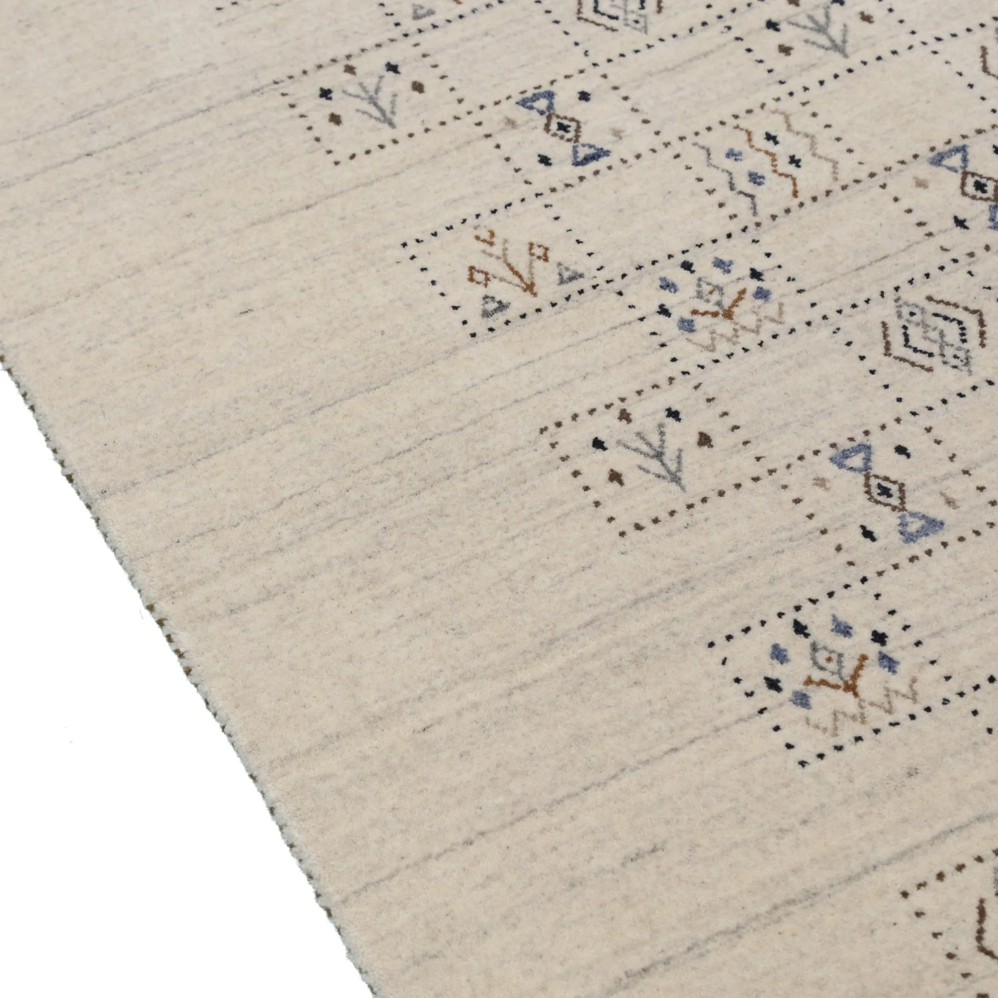 Beige Tribal Design Hand Loomed Wool Area Rug - Image 6
