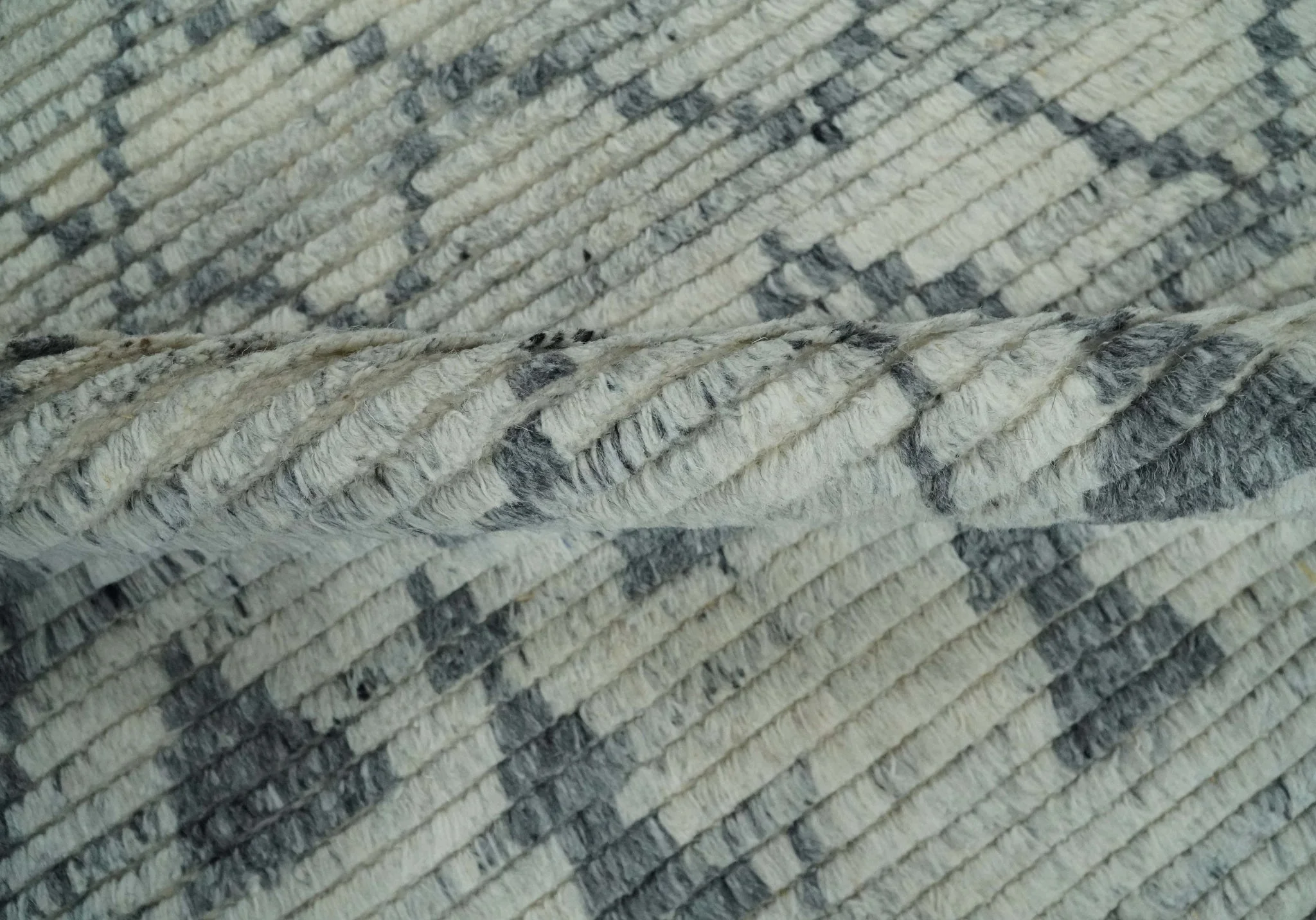Custom Made Beni Ourain Hand Woven Ivory and Moroccan Trellis Rug Made with Blended Wool - Image 6