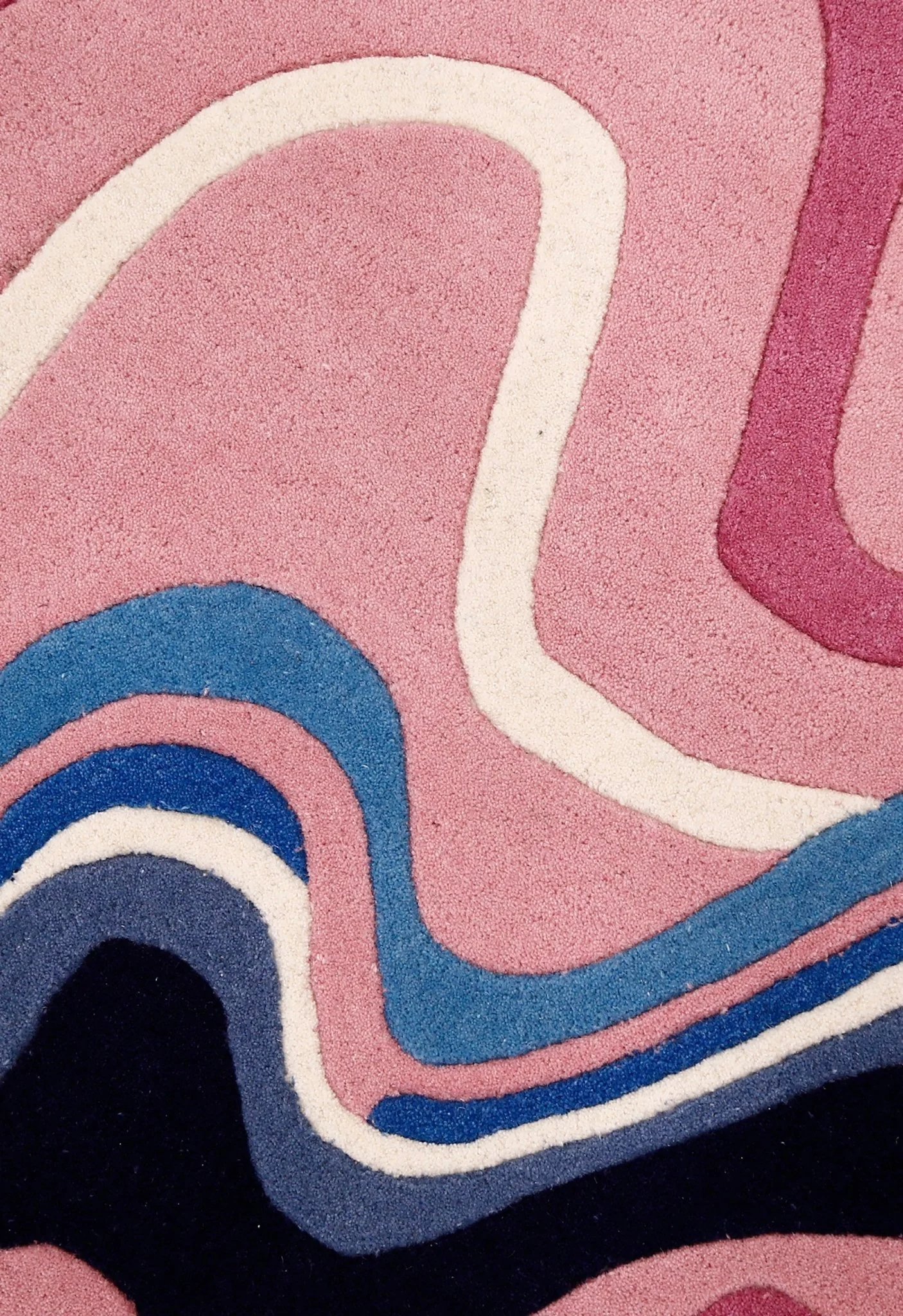 Berry Ripple Blue And Pink Hand Tufted 4x6 Wool Area Rug - Image 6