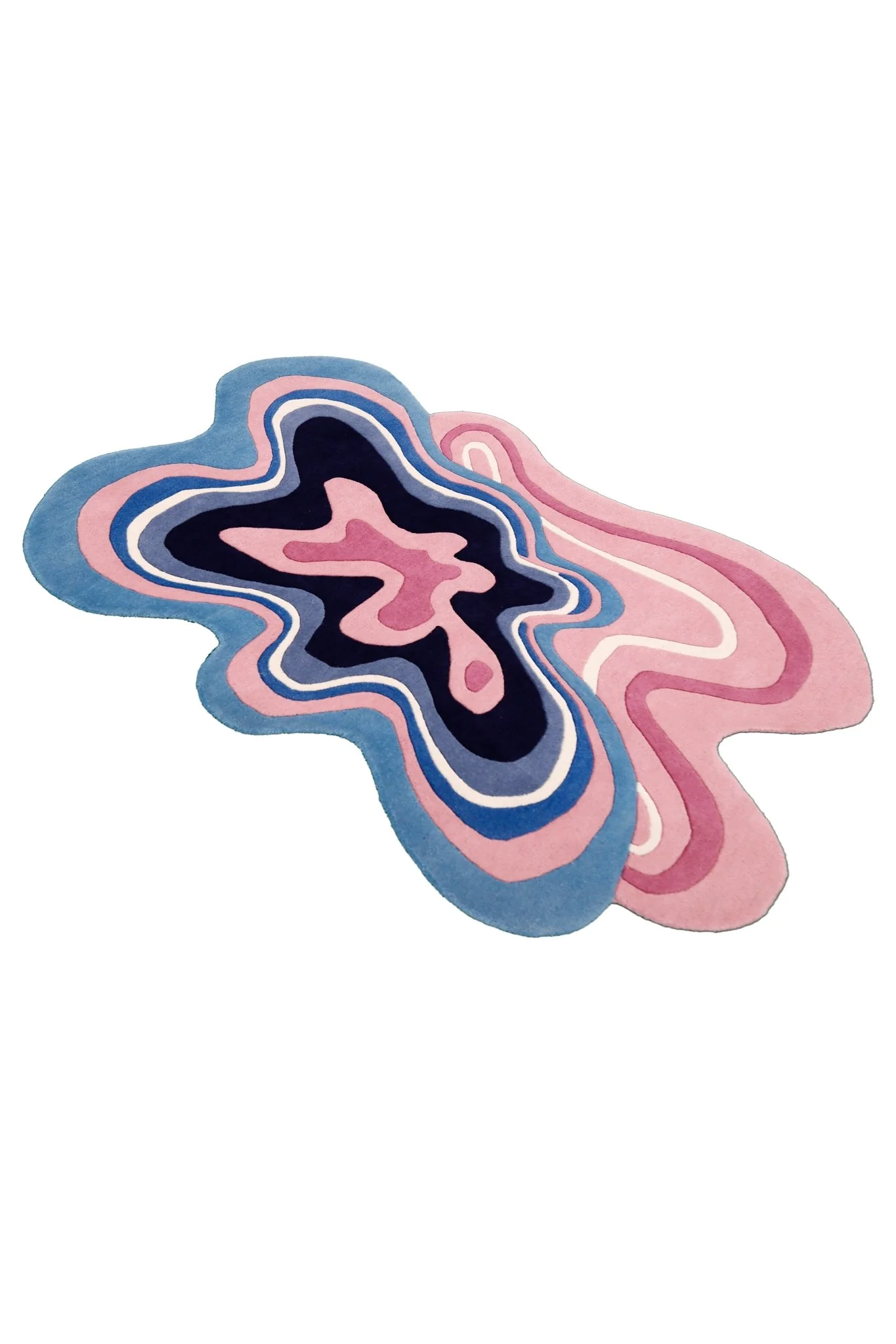 Berry Ripple Blue And Pink Hand Tufted 4x6 Wool Area Rug - Image 8