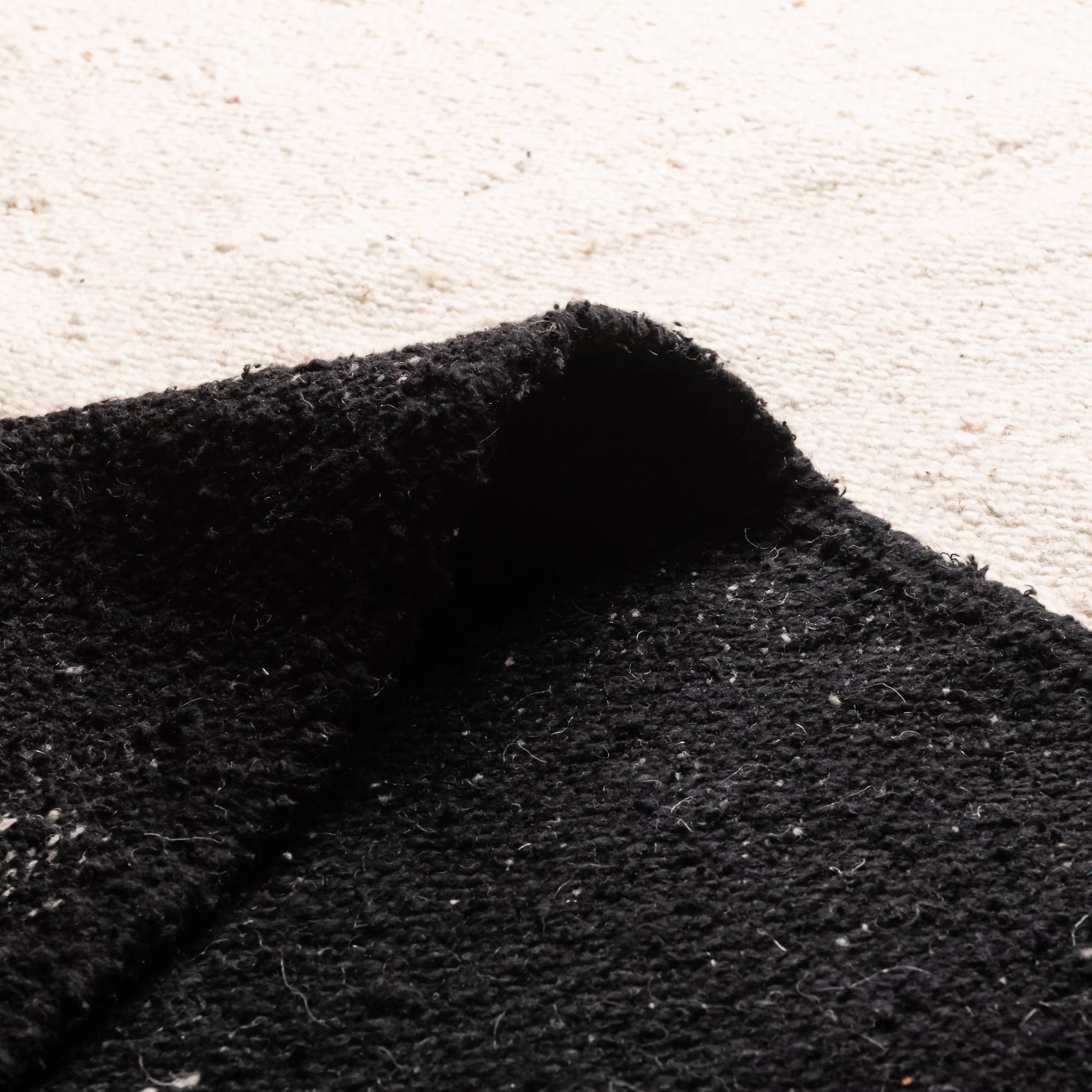 Black And Beige Contemporary Moroccan Hand Knotted 6.7x10 Wool Rug - Image 6