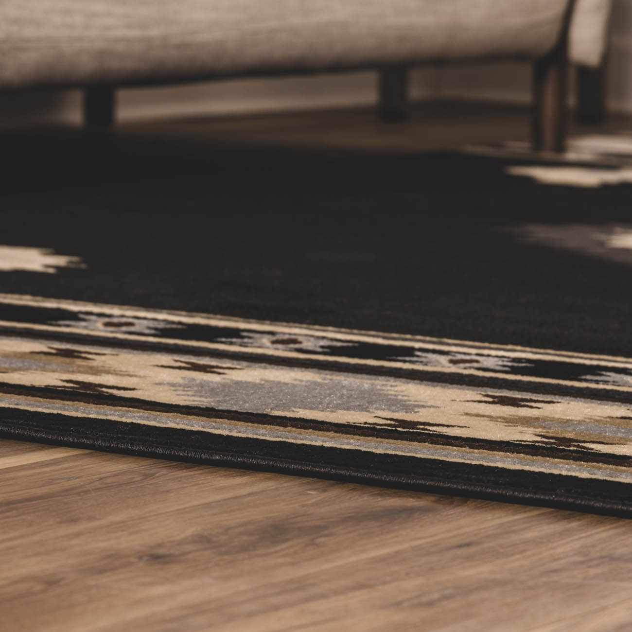 Midpines Black And Beige Southwestern Design Area Rug - Image 11