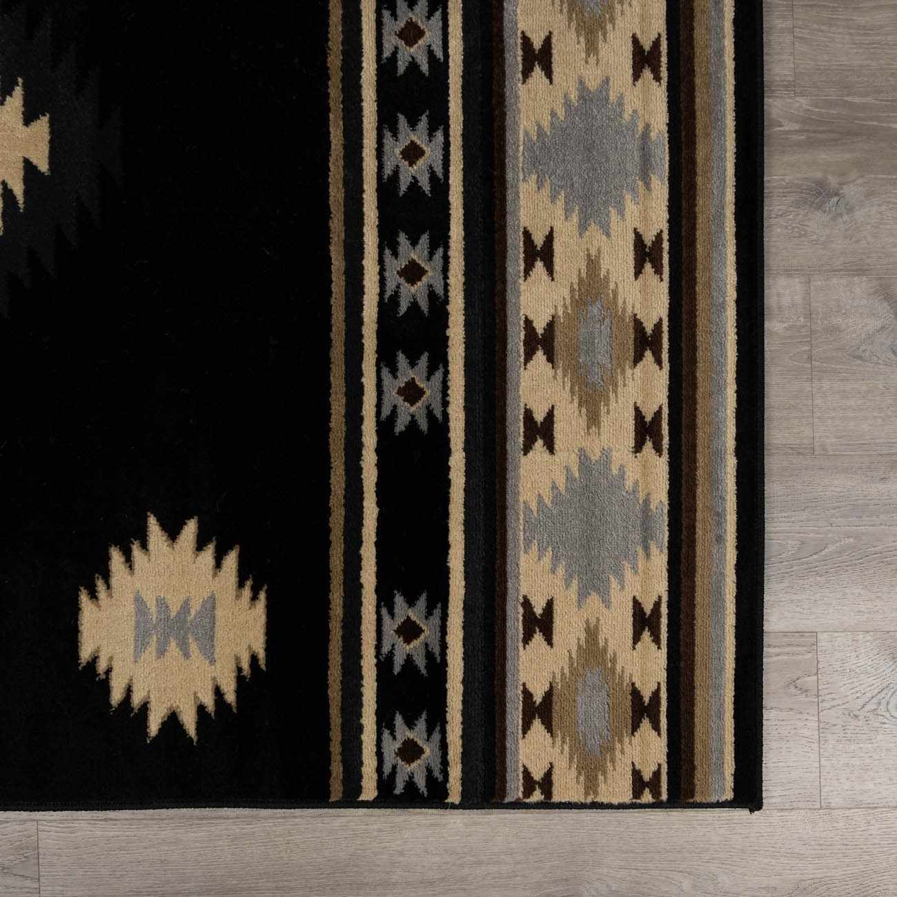 Midpines Black And Beige Southwestern Design Area Rug - Image 7