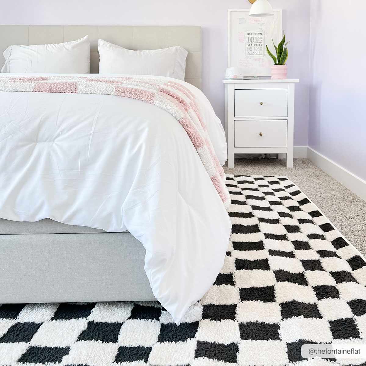 Modern Geometrical Black and Ivory Checkered Plush Pile Moroccan Style Area Rug - Image 18