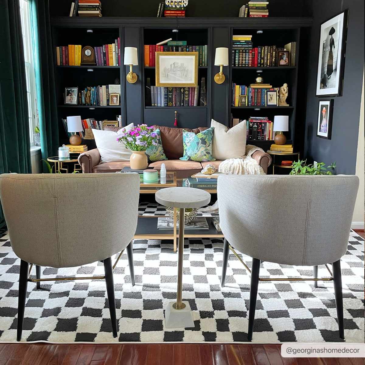 Modern Geometrical Black and Ivory Checkered Plush Pile Moroccan Style Area Rug - Image 5