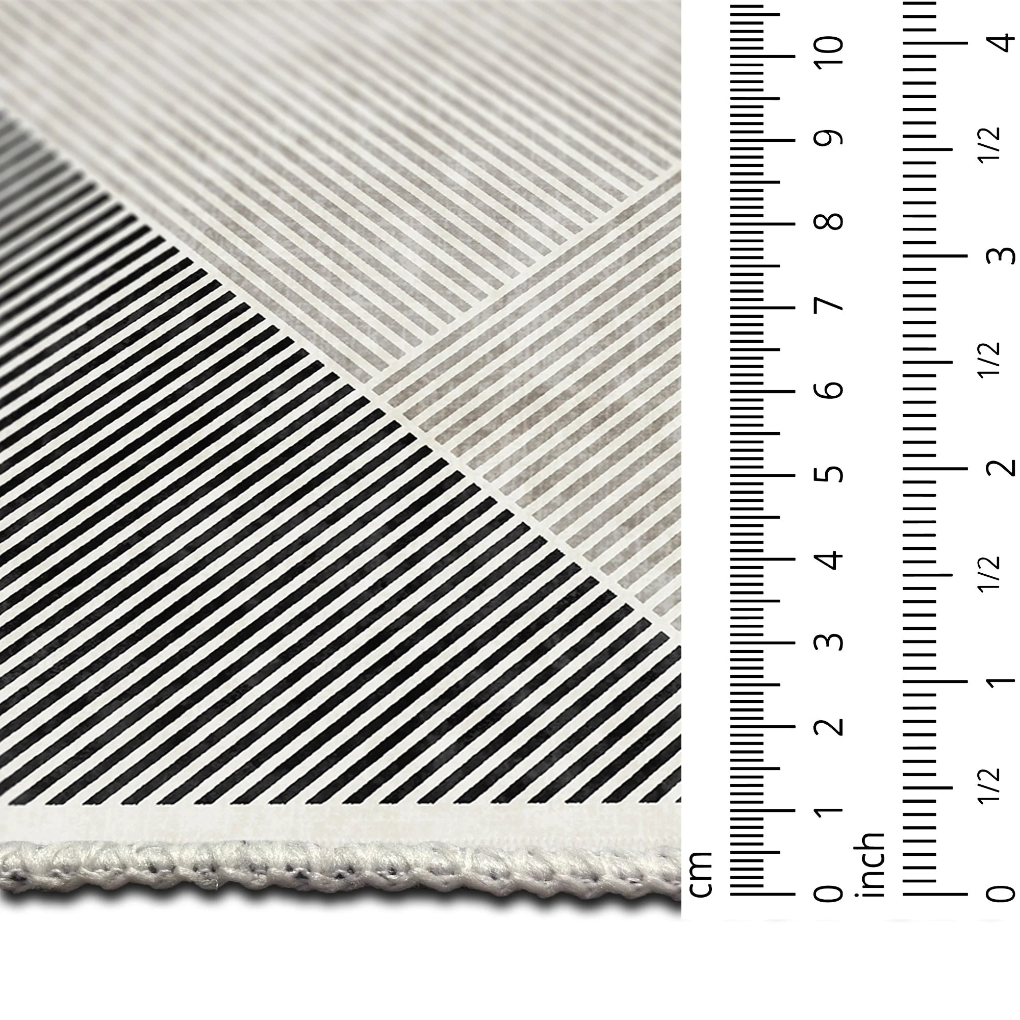 Black And White Modern Geometrical Machine Washable Cotton Area Rug - Image 8