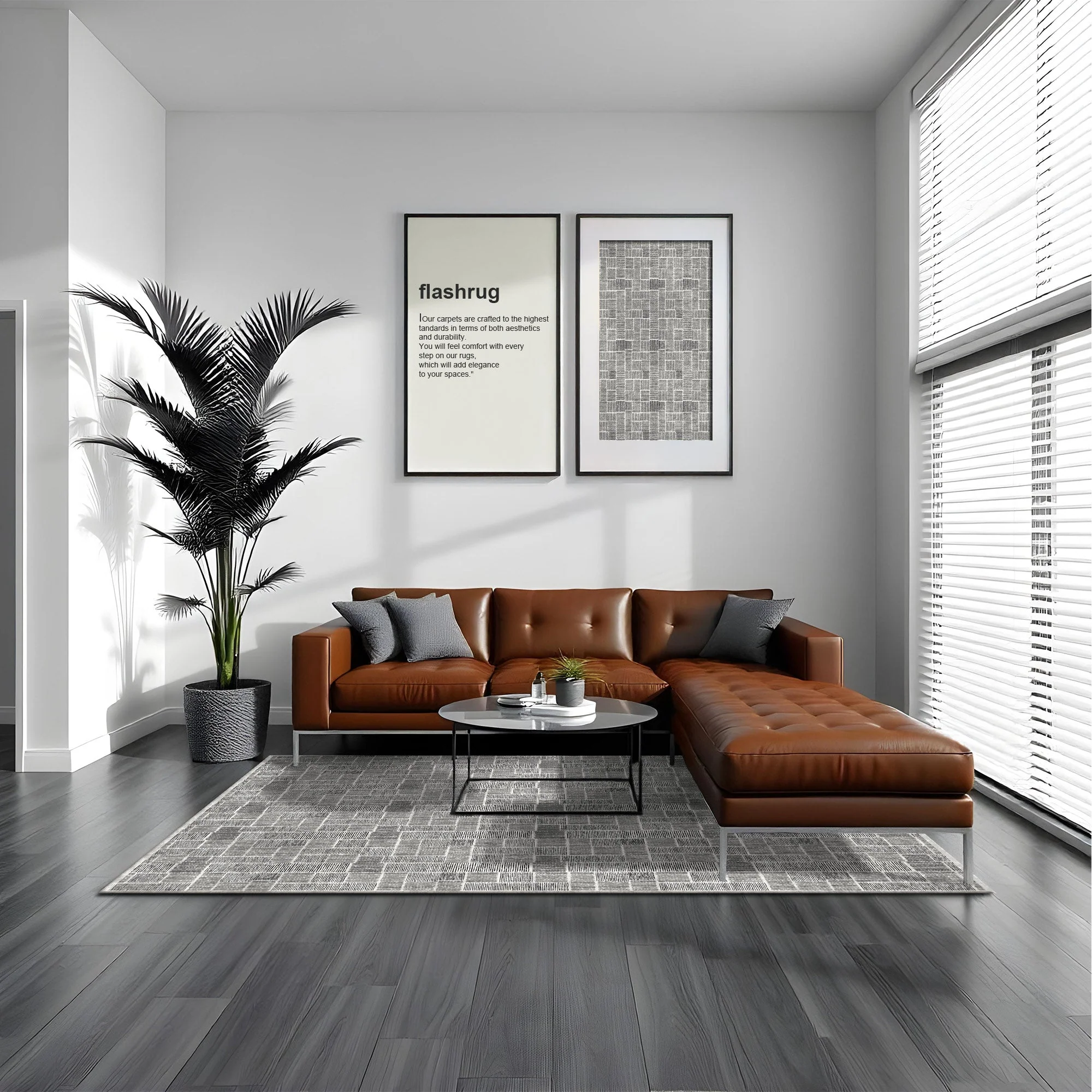 Black And White Modern Style Machine Washable Cotton Area Rug - Image 2