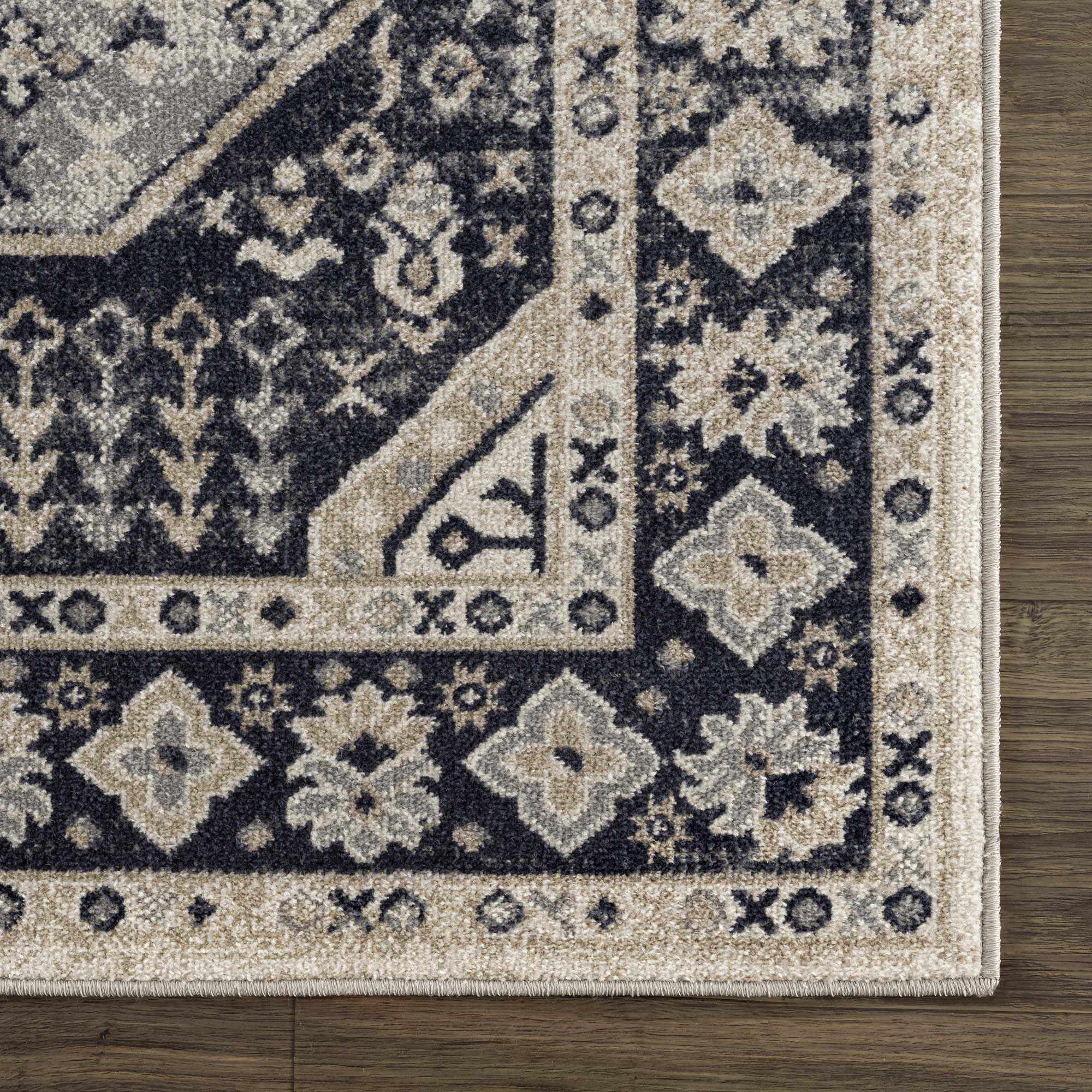 Antique Design Premium Black, Beige and Gray Traditional Washable area Rug - Image 10