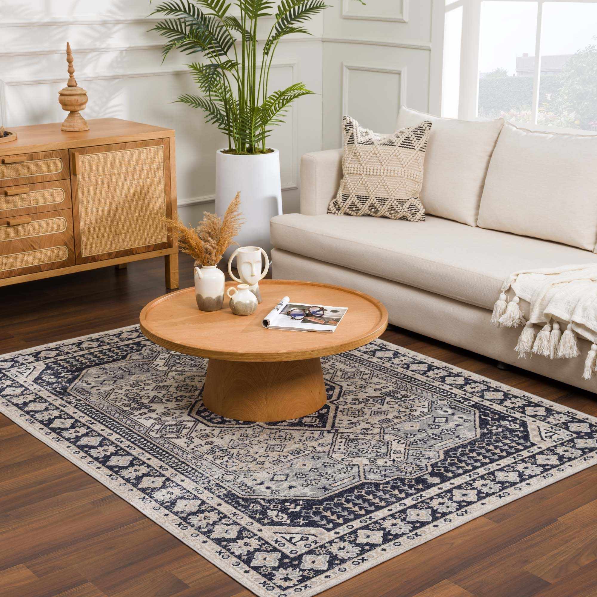 Antique Design Premium Black, Beige and Gray Traditional Washable area Rug - Image 15