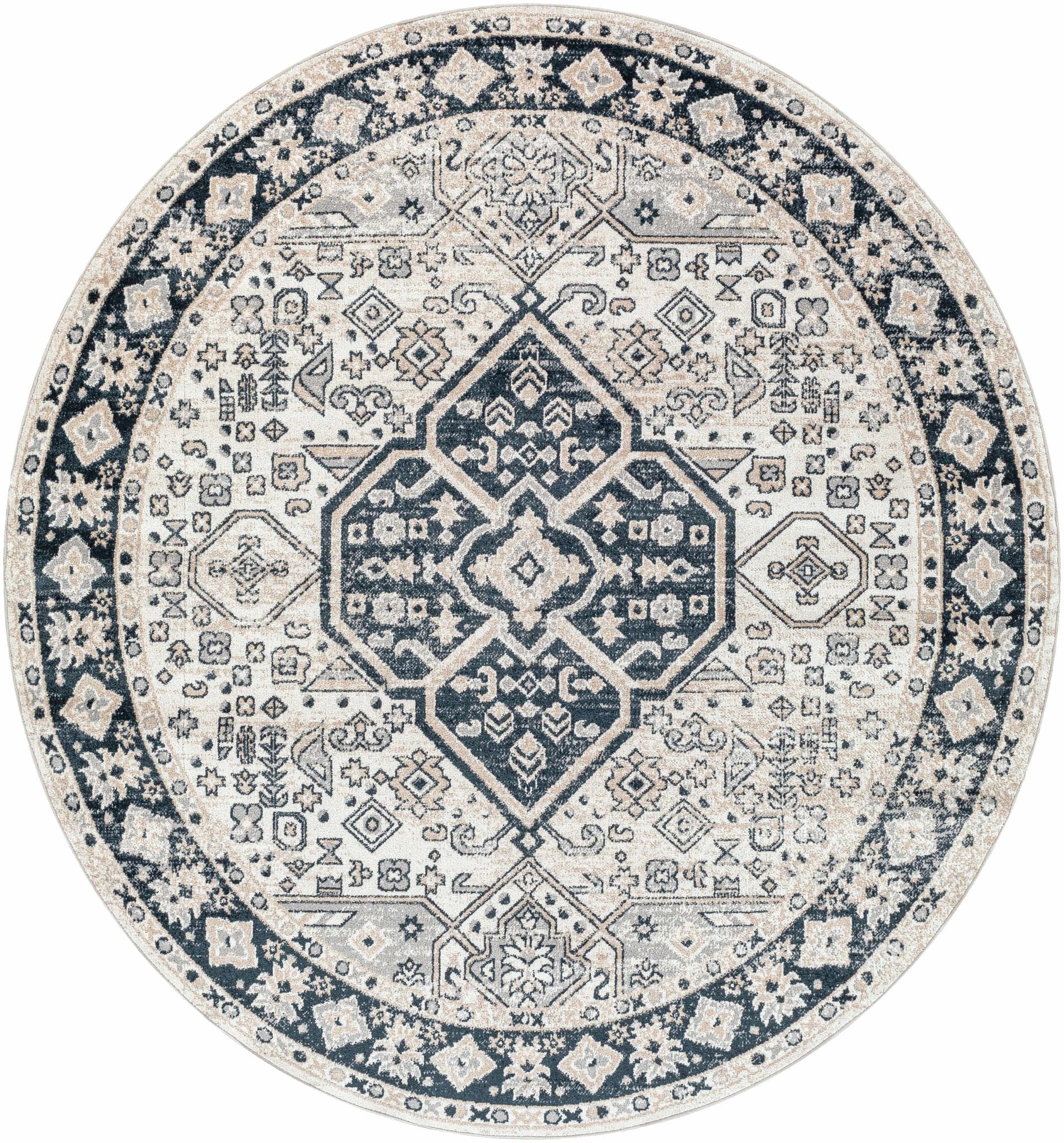 Antique Design Premium Black, Beige and Gray Traditional Washable area Rug - Image 6