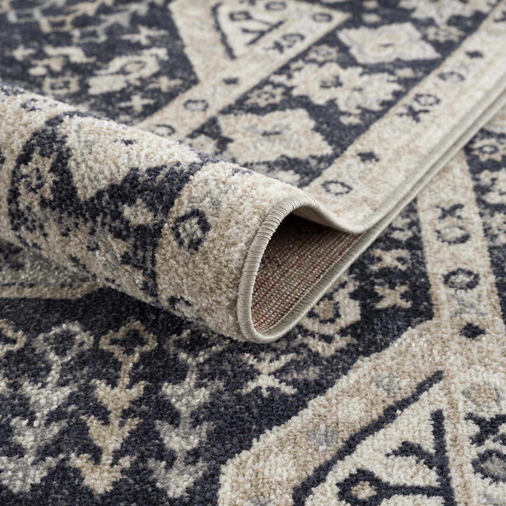 Antique Design Premium Black, Beige and Gray Traditional Washable area Rug - Image 8