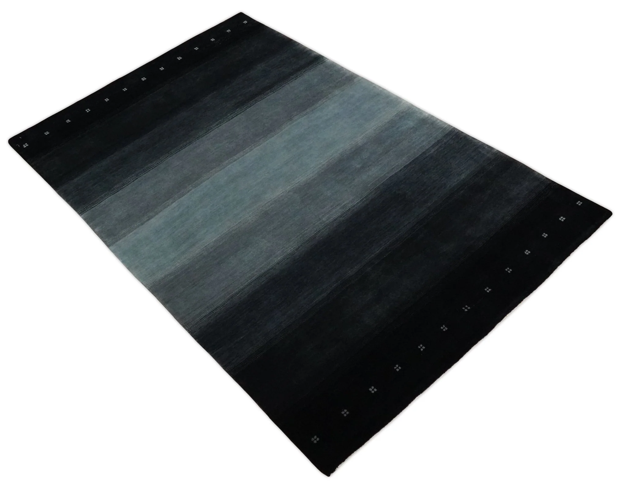 5x7 Ombre Black, Charcoal and Gray Striped Wool Hand Woven Southwestern Lori Rug | KNT24 - Image 10