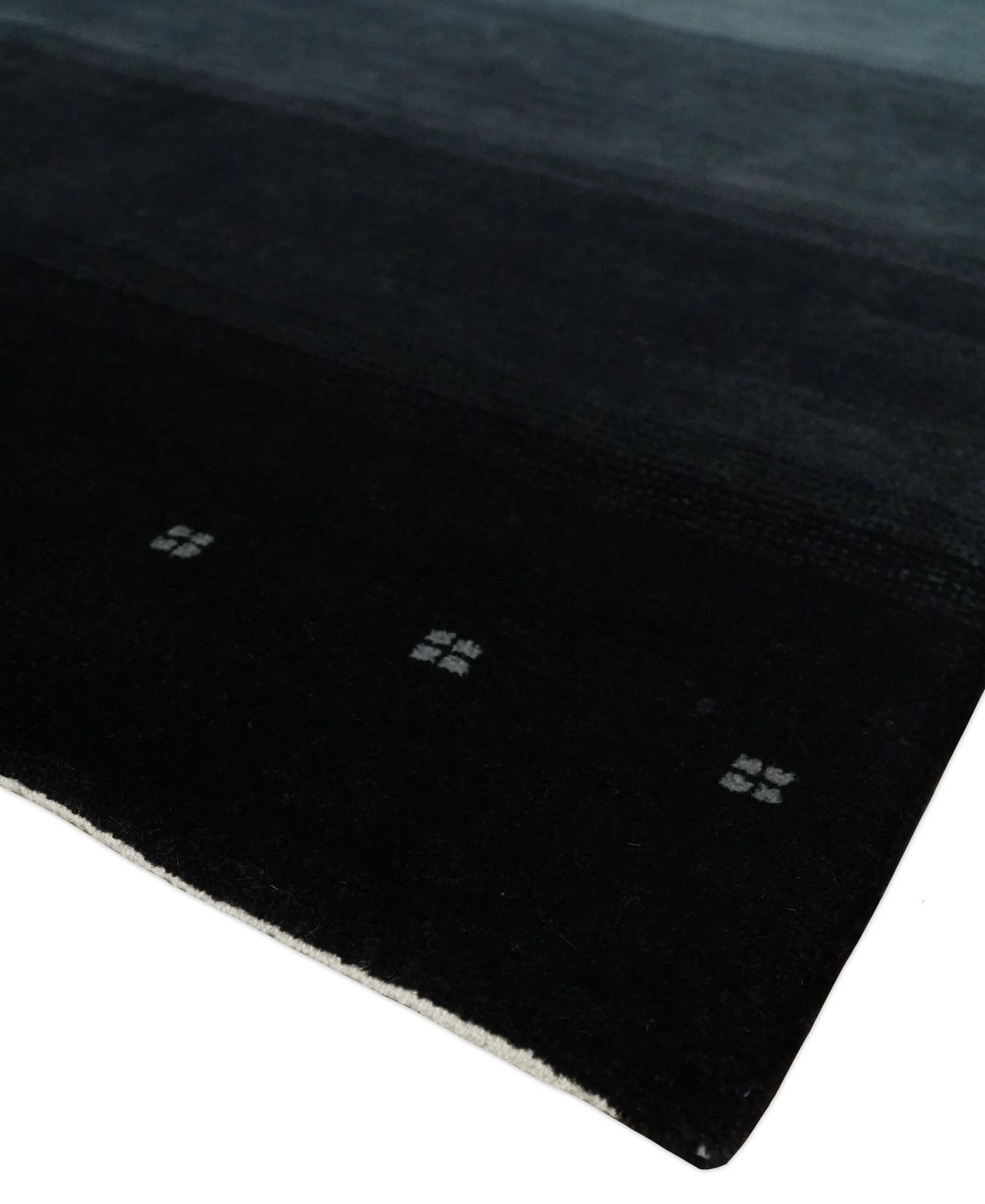 5x7 Ombre Black, Charcoal and Gray Striped Wool Hand Woven Southwestern Lori Rug | KNT24 - Image 5