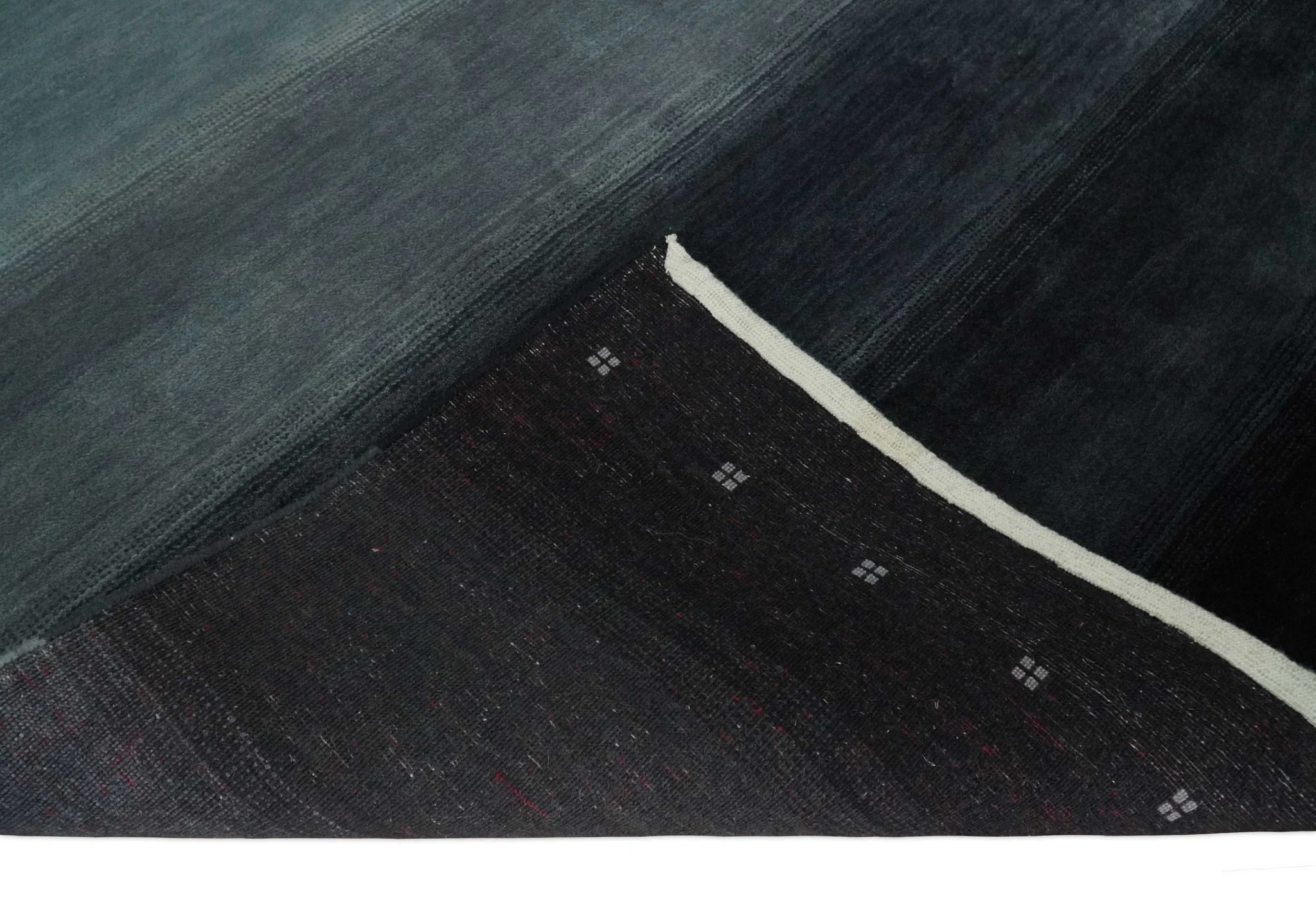 5x7 Ombre Black, Charcoal and Gray Striped Wool Hand Woven Southwestern Lori Rug | KNT24 - Image 6