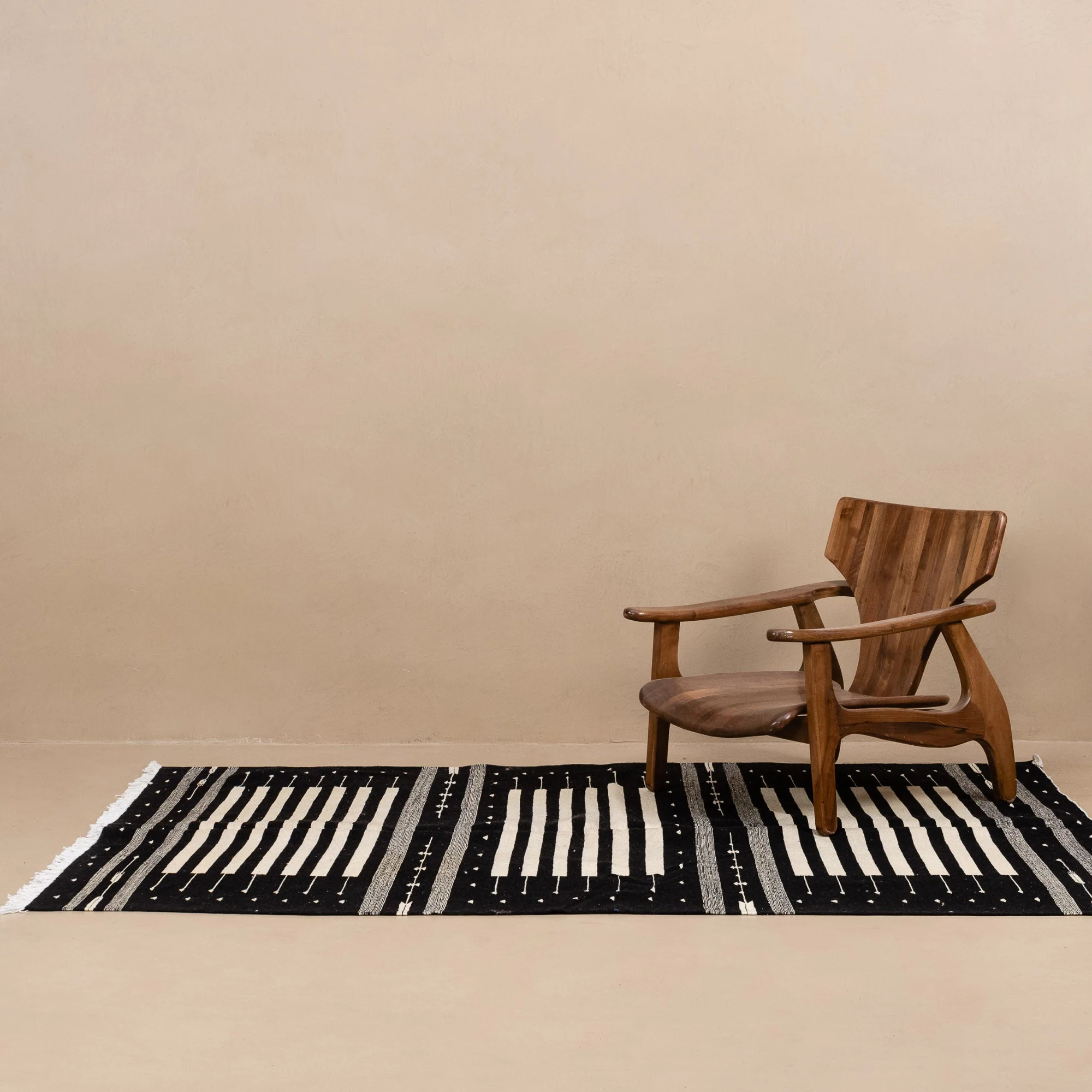 Black Contemporary Moroccan Design Hand Knotted 5x8 Wool Rug - Image 8